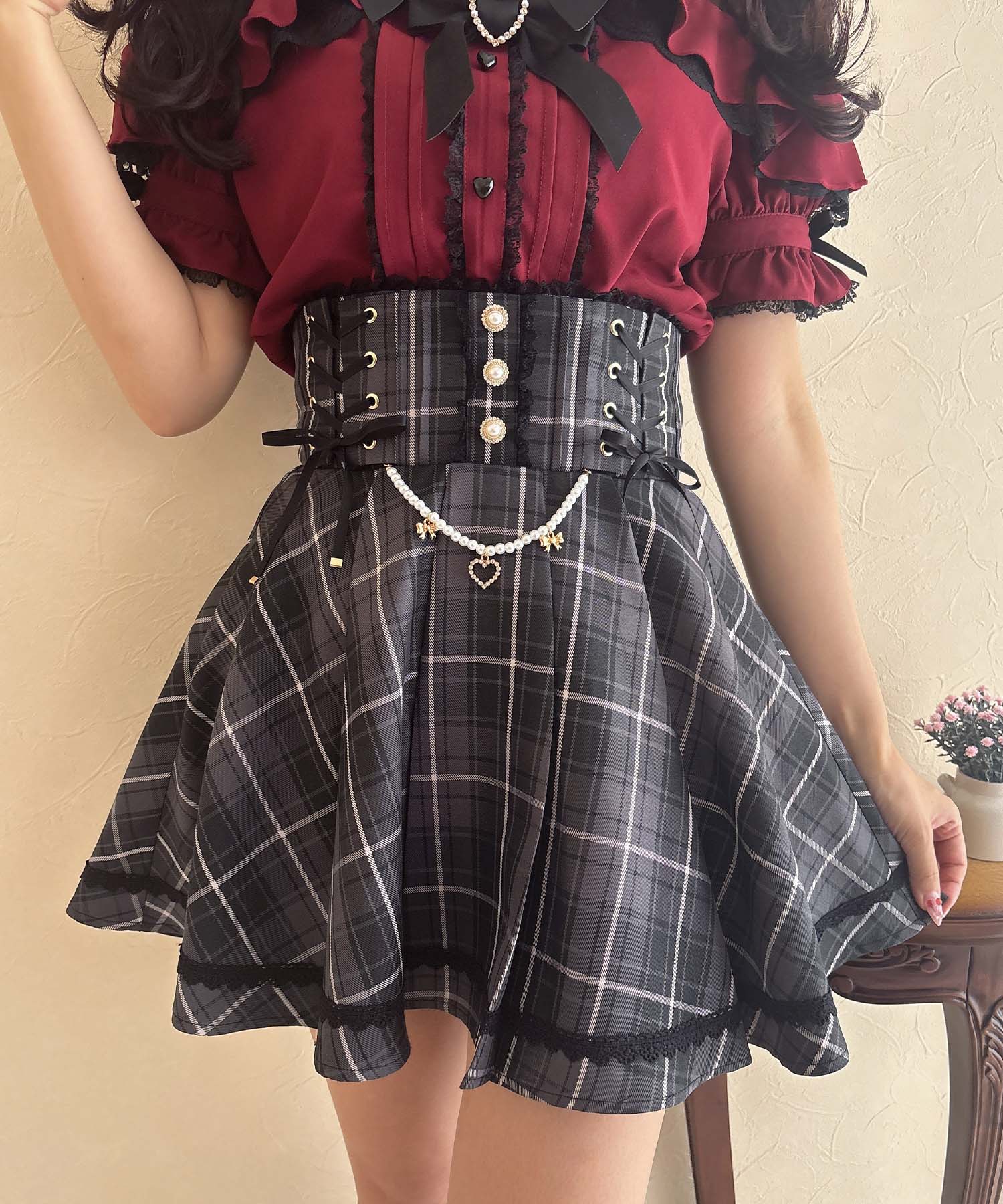 サイドレースアップチェーン付きスカート | Rlab store