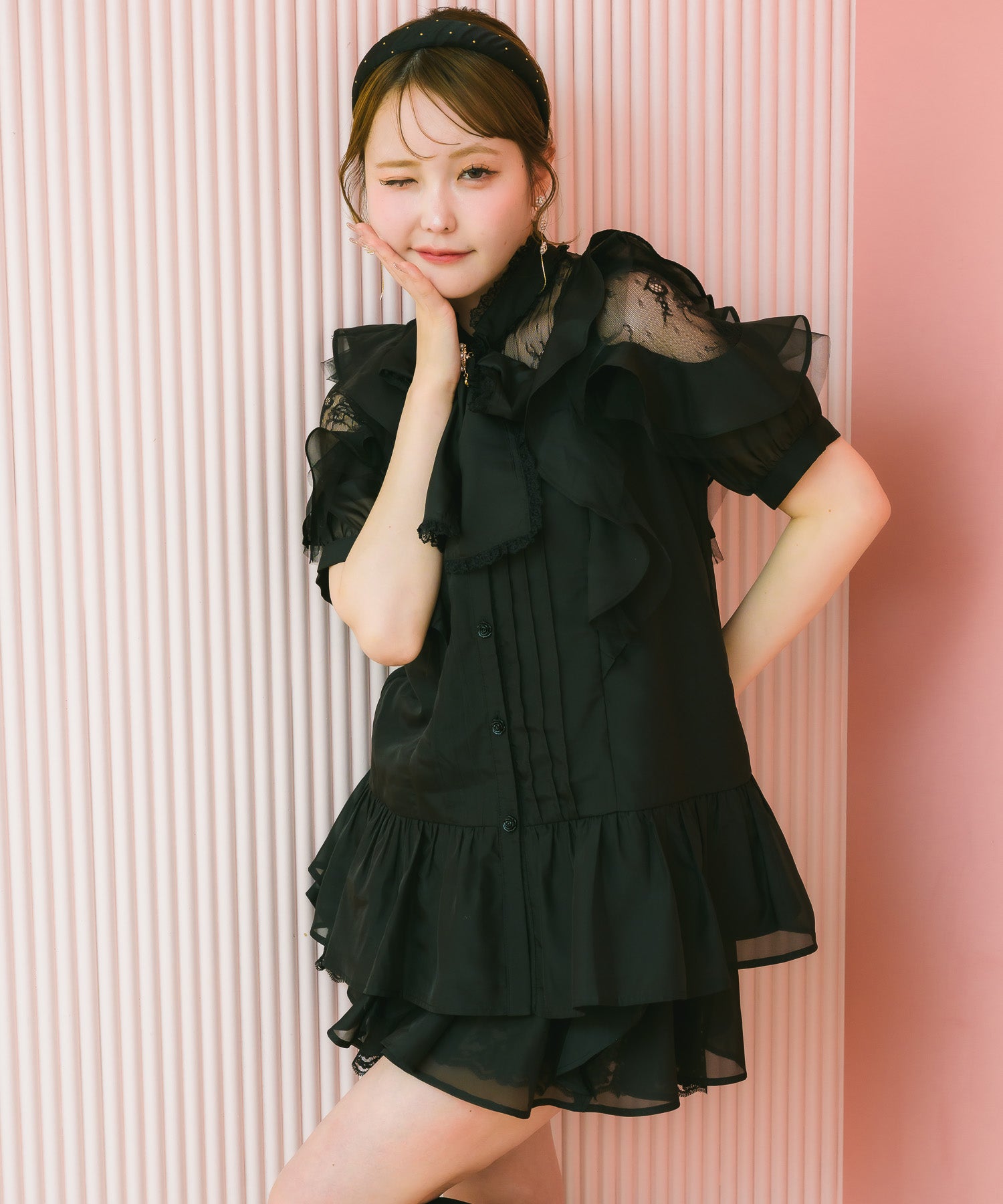 ブラックのみ通常発送》シアーチュニックブラウス | Rlab store