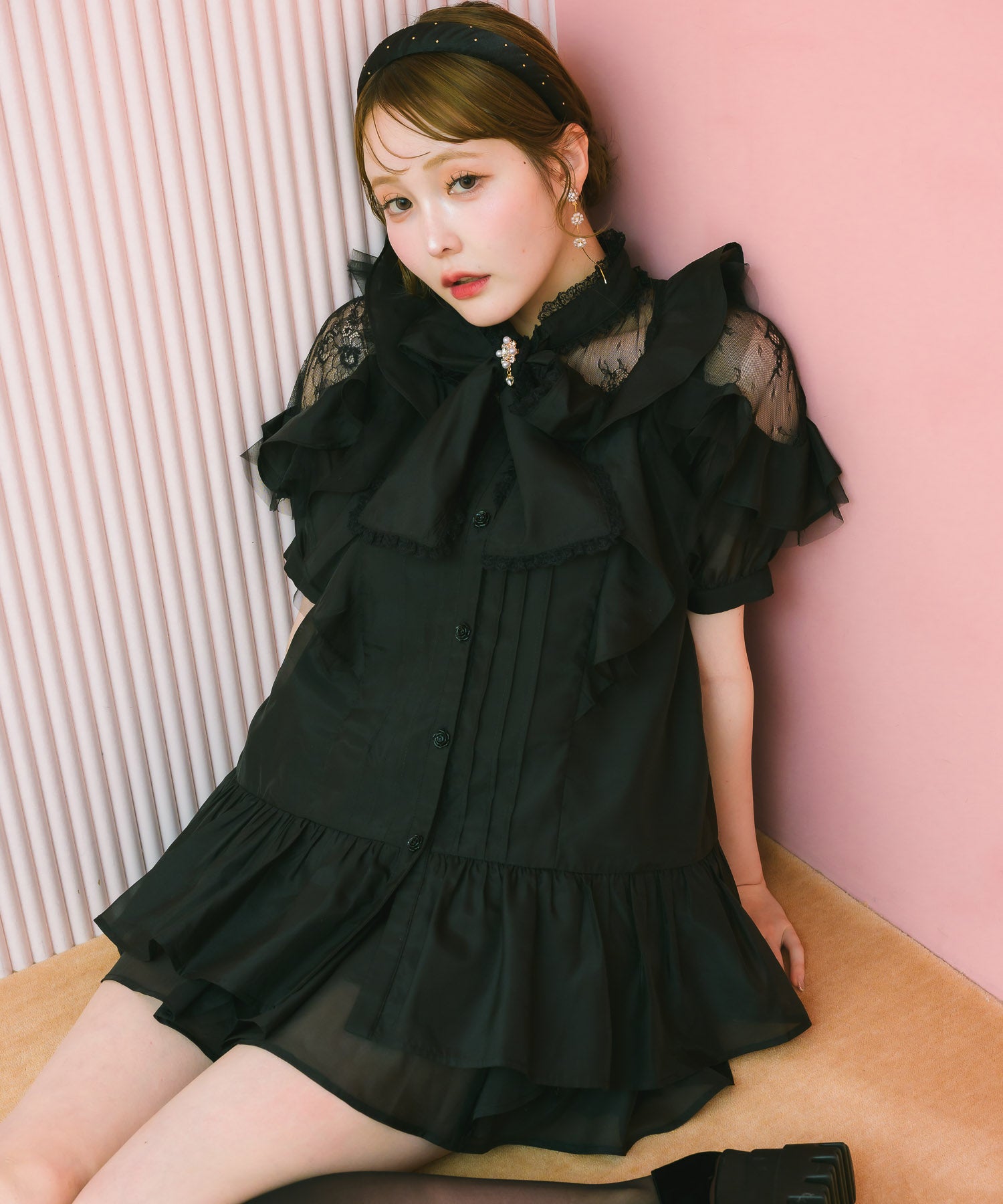ブラックのみ通常発送》シアーチュニックブラウス | Rlab store