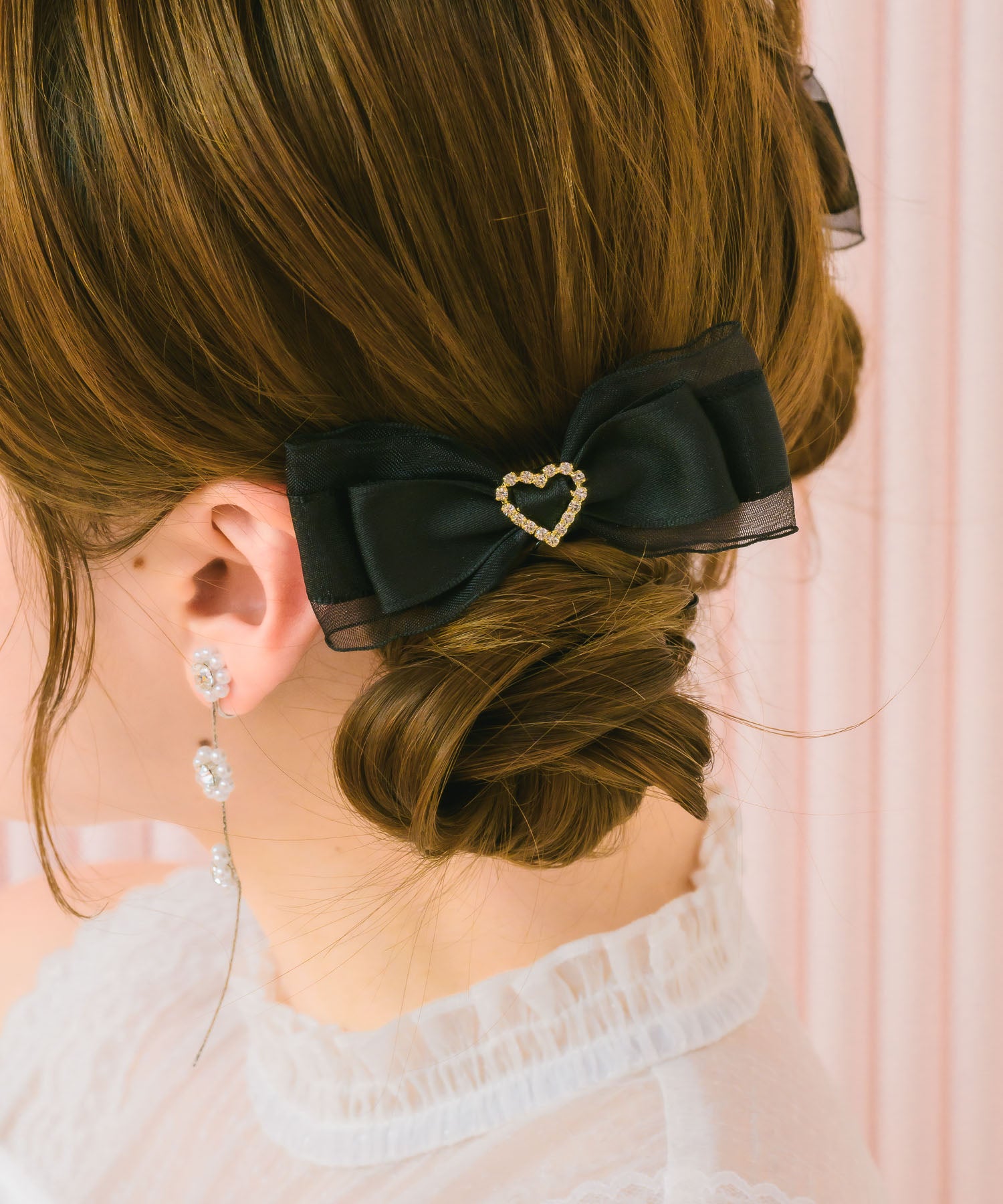 ハートビジューリボンヘアクリップセット | Rlab store
