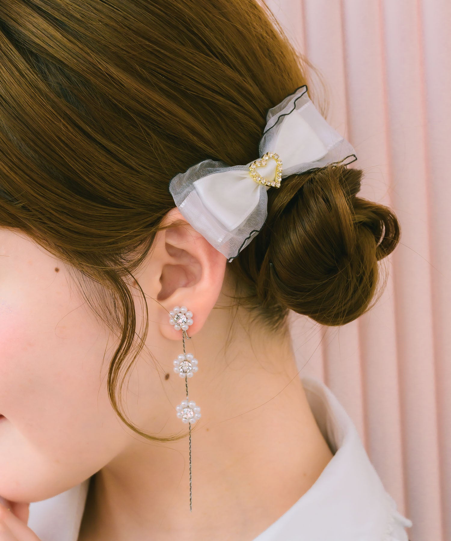 ハートビジューリボンヘアクリップセット | Rlab store