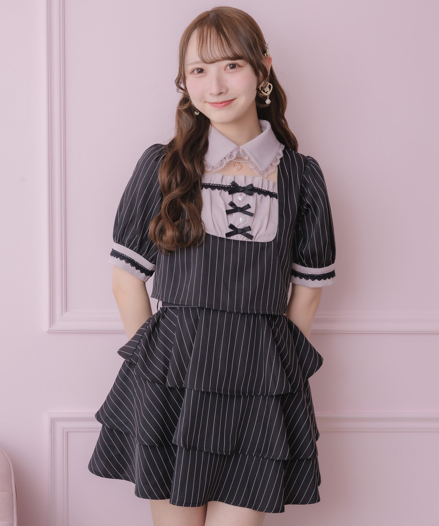 ビーワングレース　２点セット レースカラーマーメイドワンピース「CKN1158」-RUIRUE BOUTIQUE