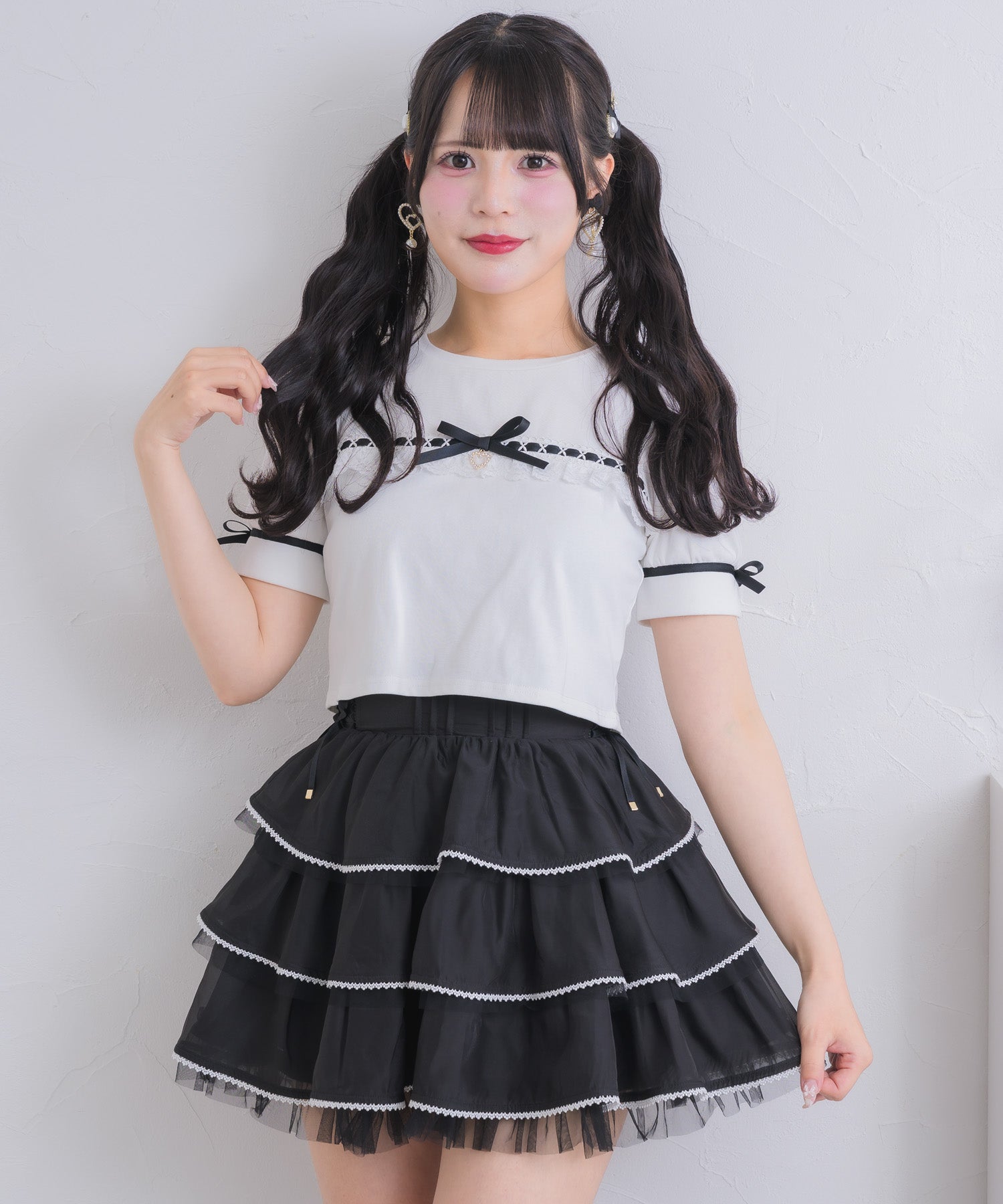 トリミングレースティアードスカート | Rlab store