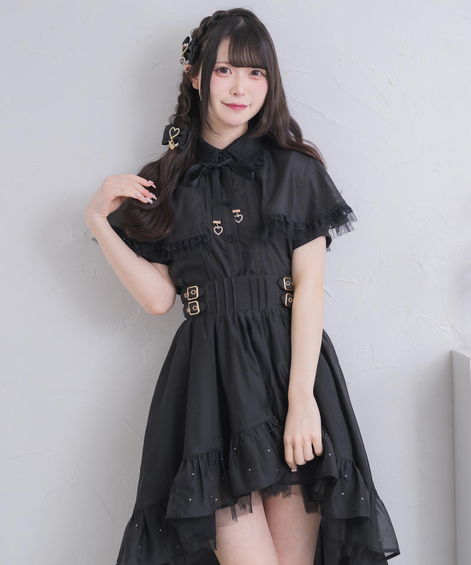 一部カラーのみ通常発送》レースフリルケープブラウス | Rlab store