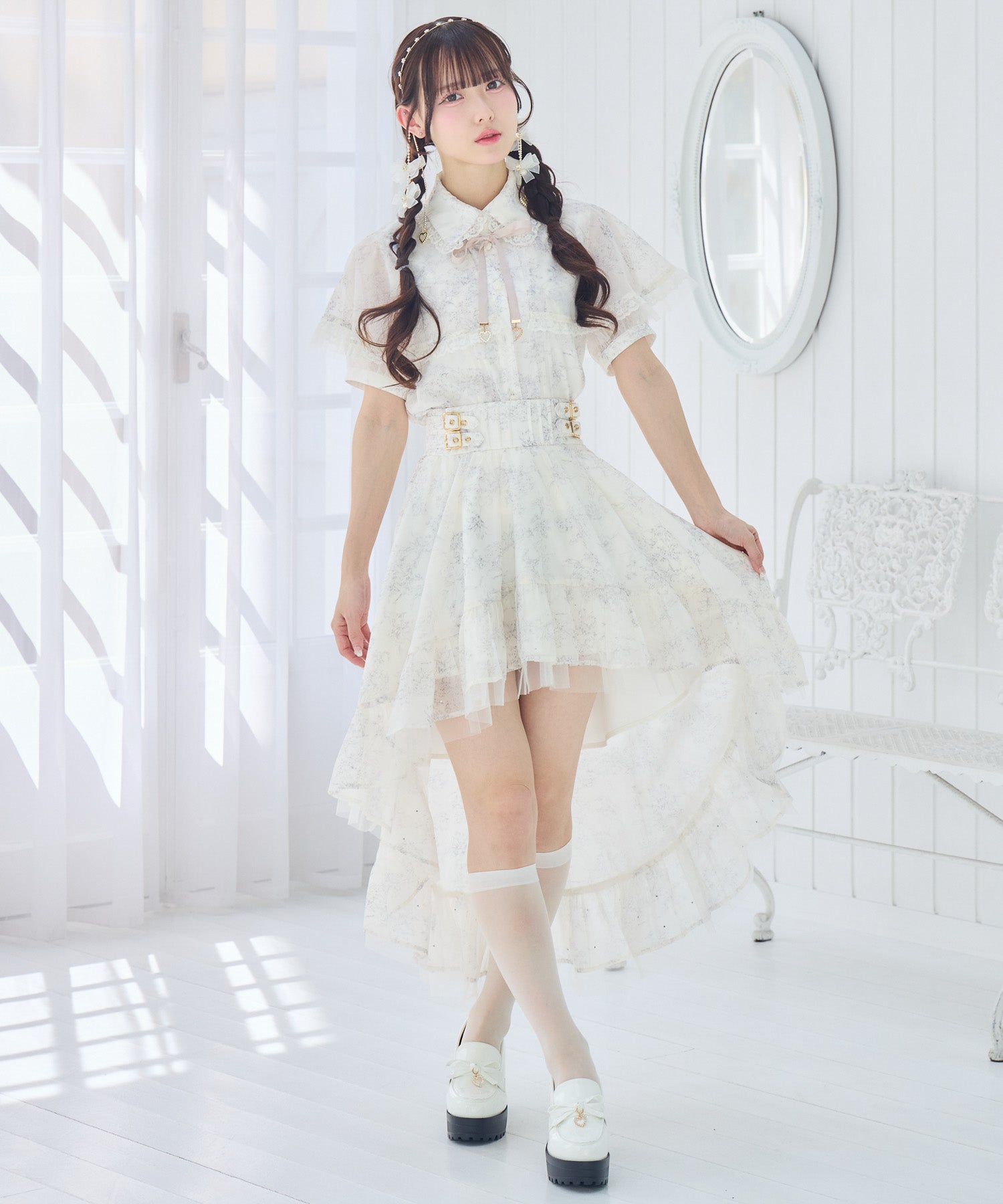 ROJIT ストーン付きフィッシュテールスカート アイボリー ストーン付きフィッシュテールスカート | Rlab store