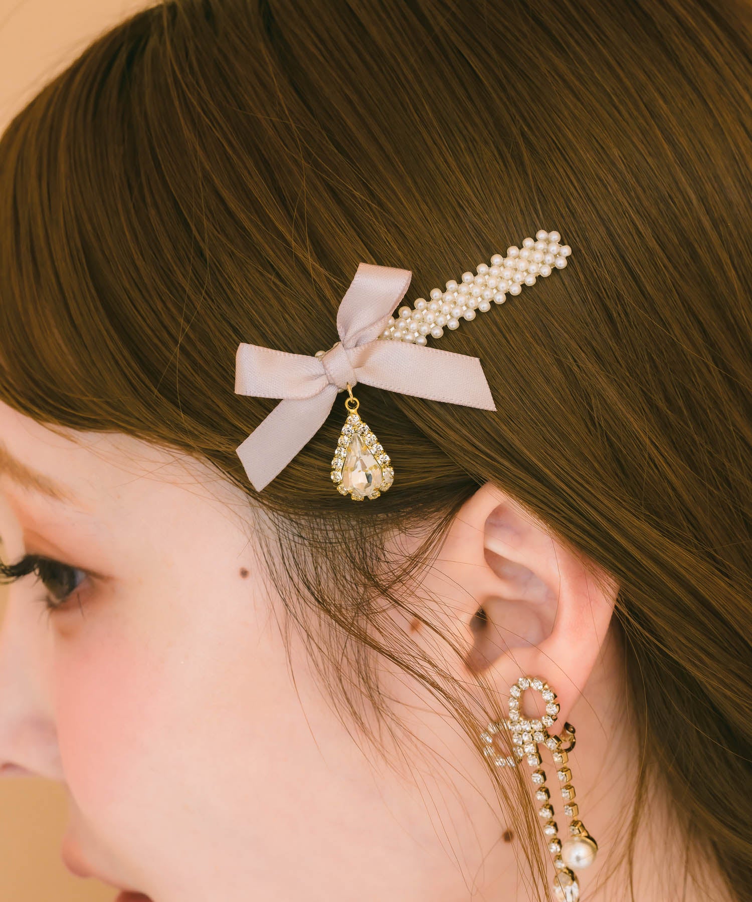 リボンパールヘアクリップセット | Rlab store