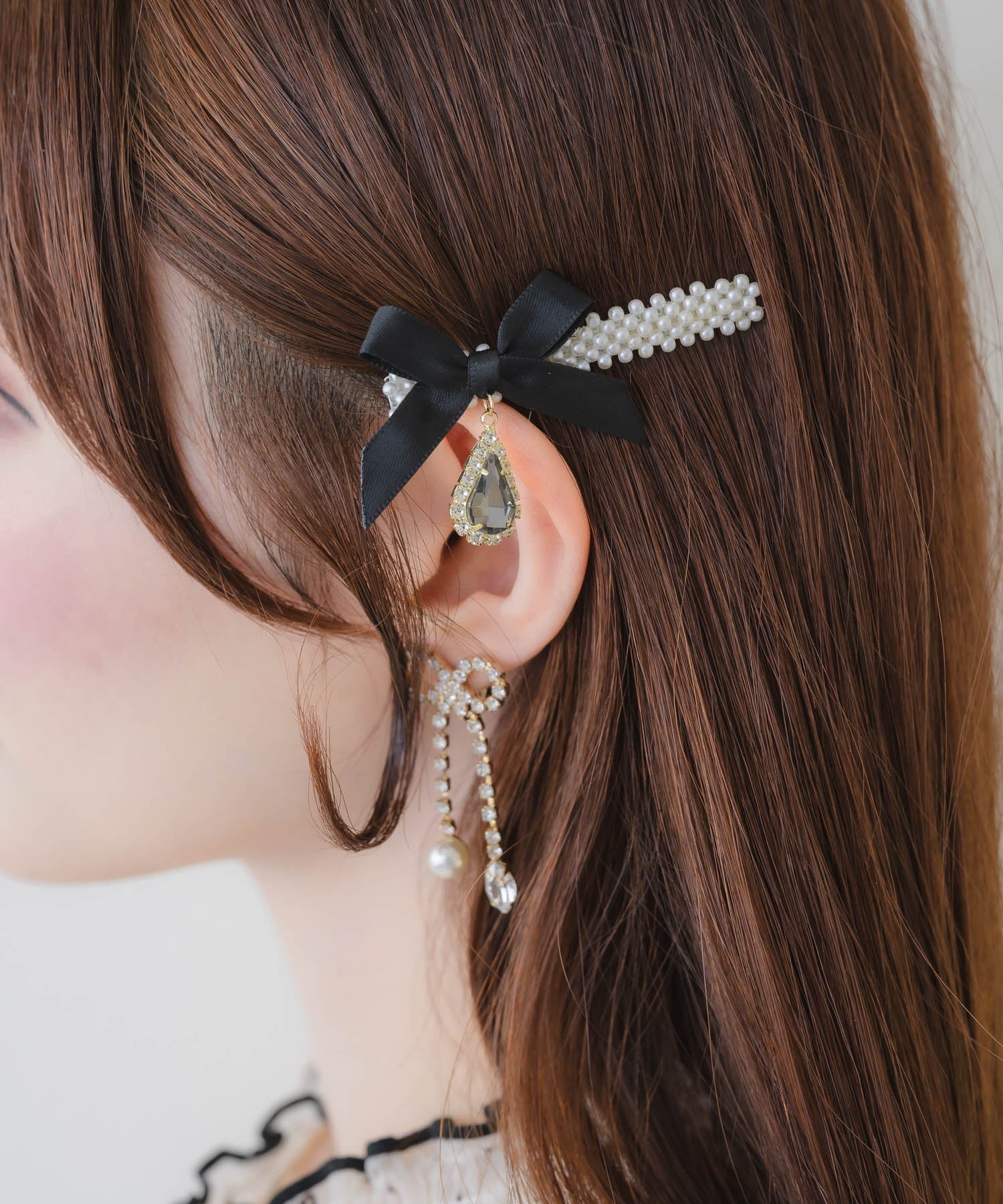リボンパールヘアクリップセット | Rlab store