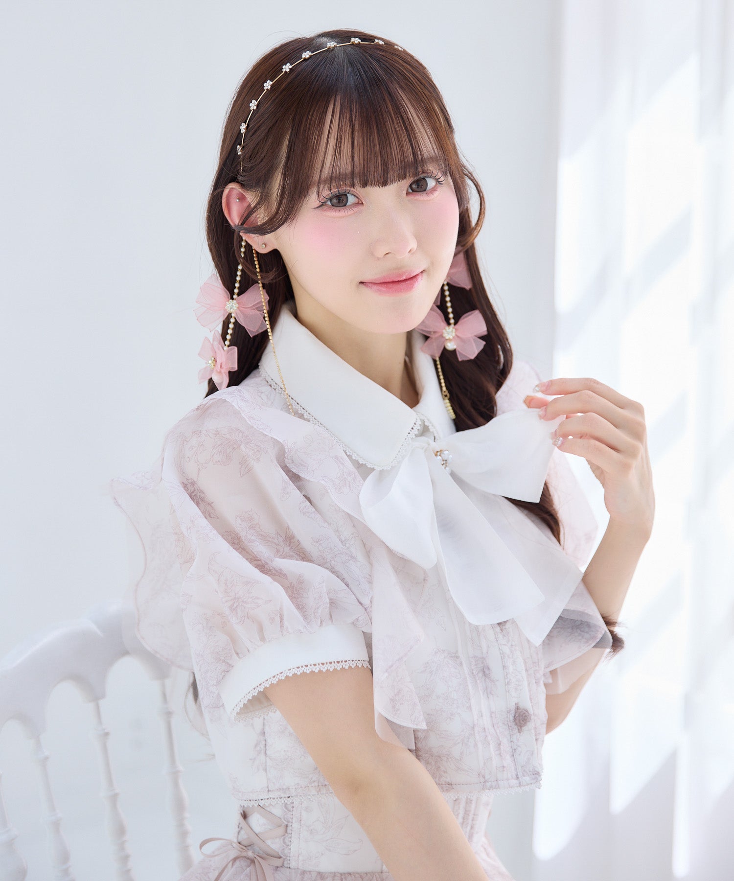 リボン付パールチェーンカチューシャ | Rlab store