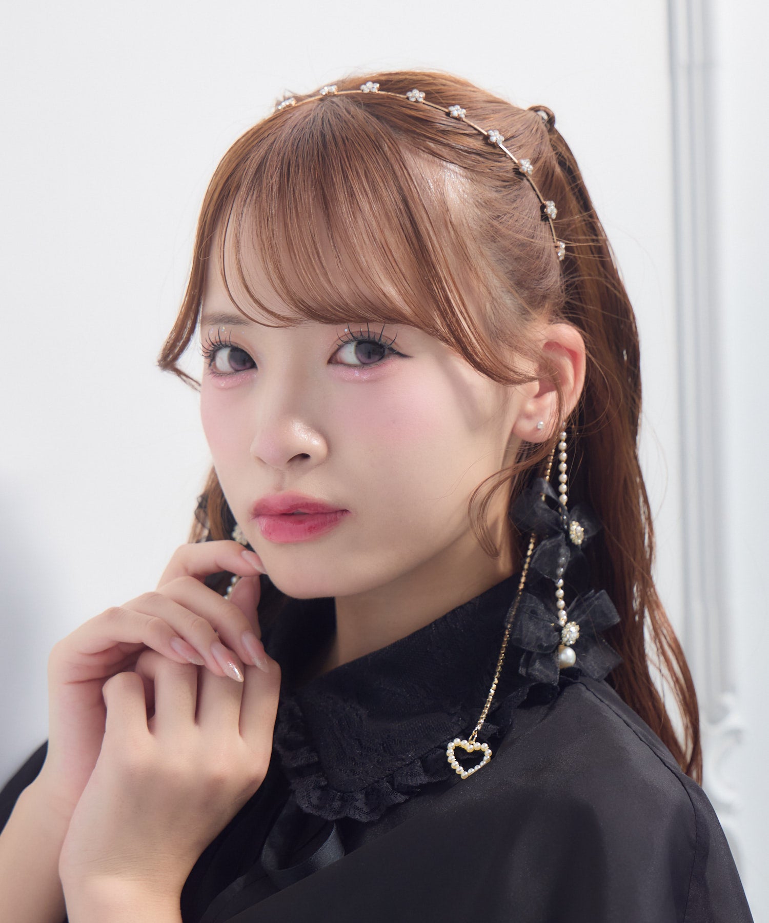 リボン付パールチェーンカチューシャ | Rlab store