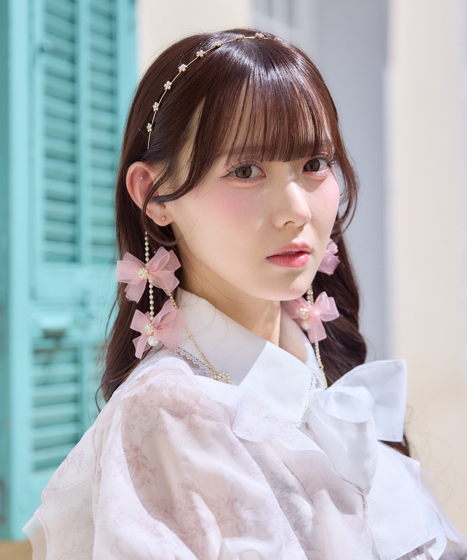 リボン付パールチェーンカチューシャ | Rlab store