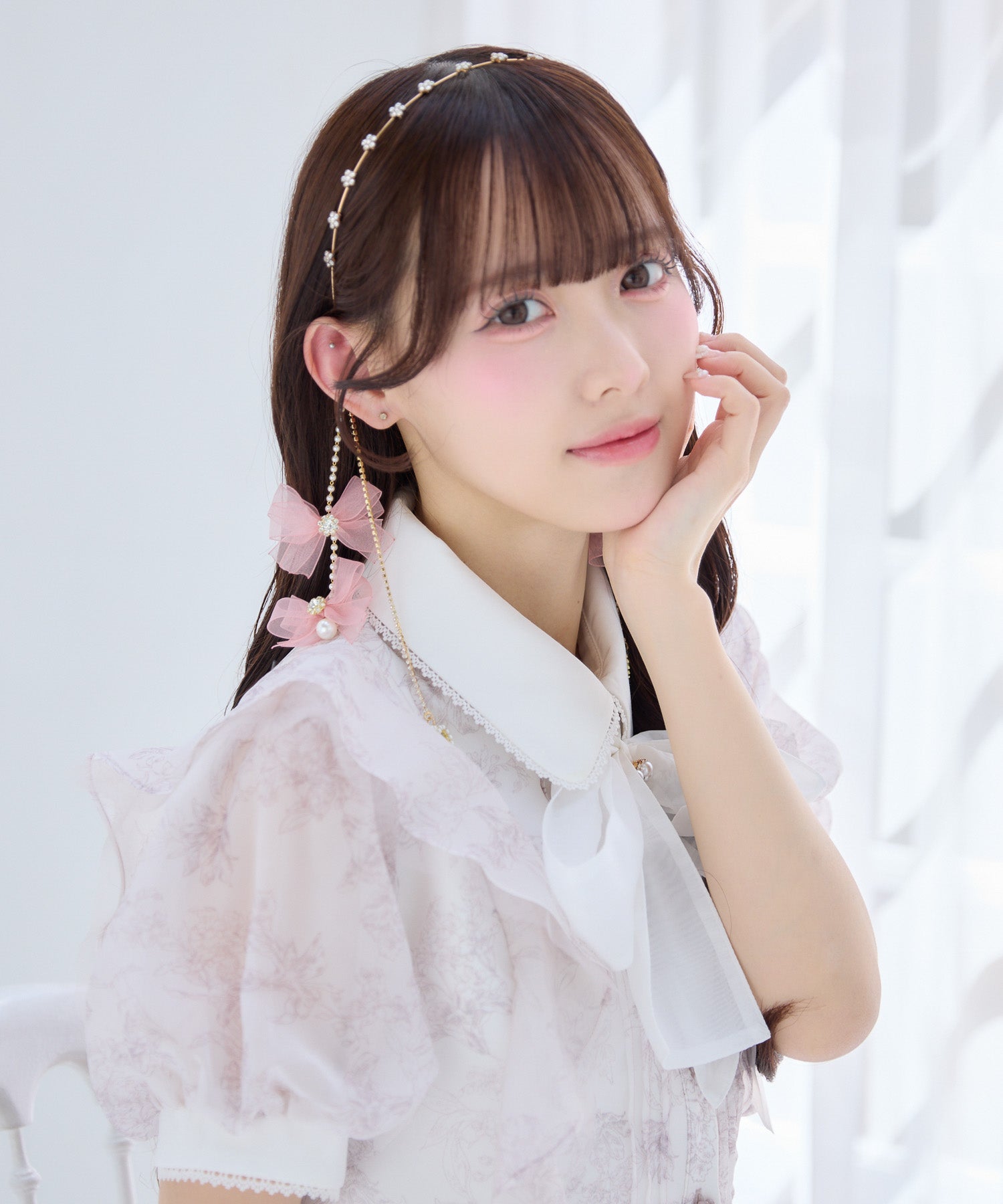 リボン付パールチェーンカチューシャ | Rlab store