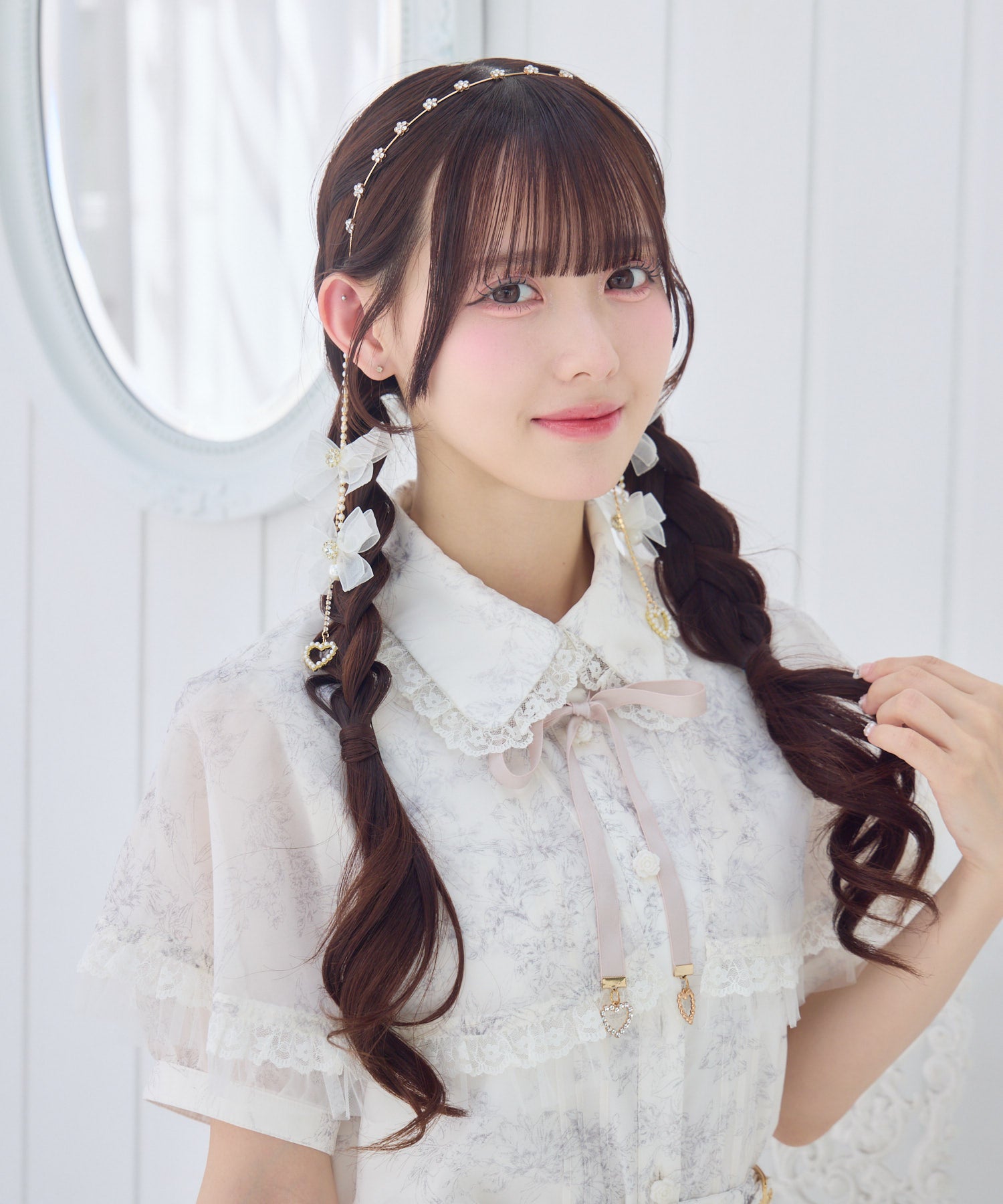 リボン付パールチェーンカチューシャ | Rlab store