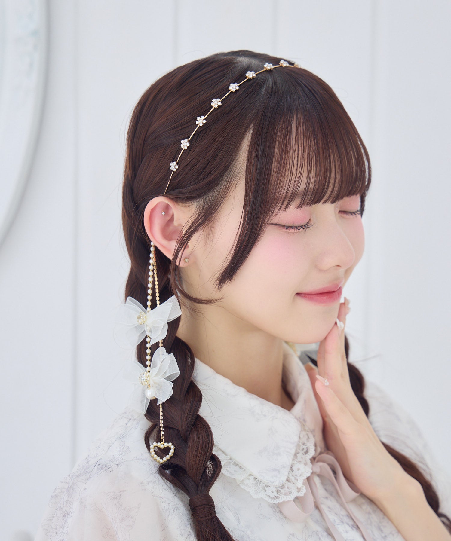 リボン付パールチェーンカチューシャ | Rlab store