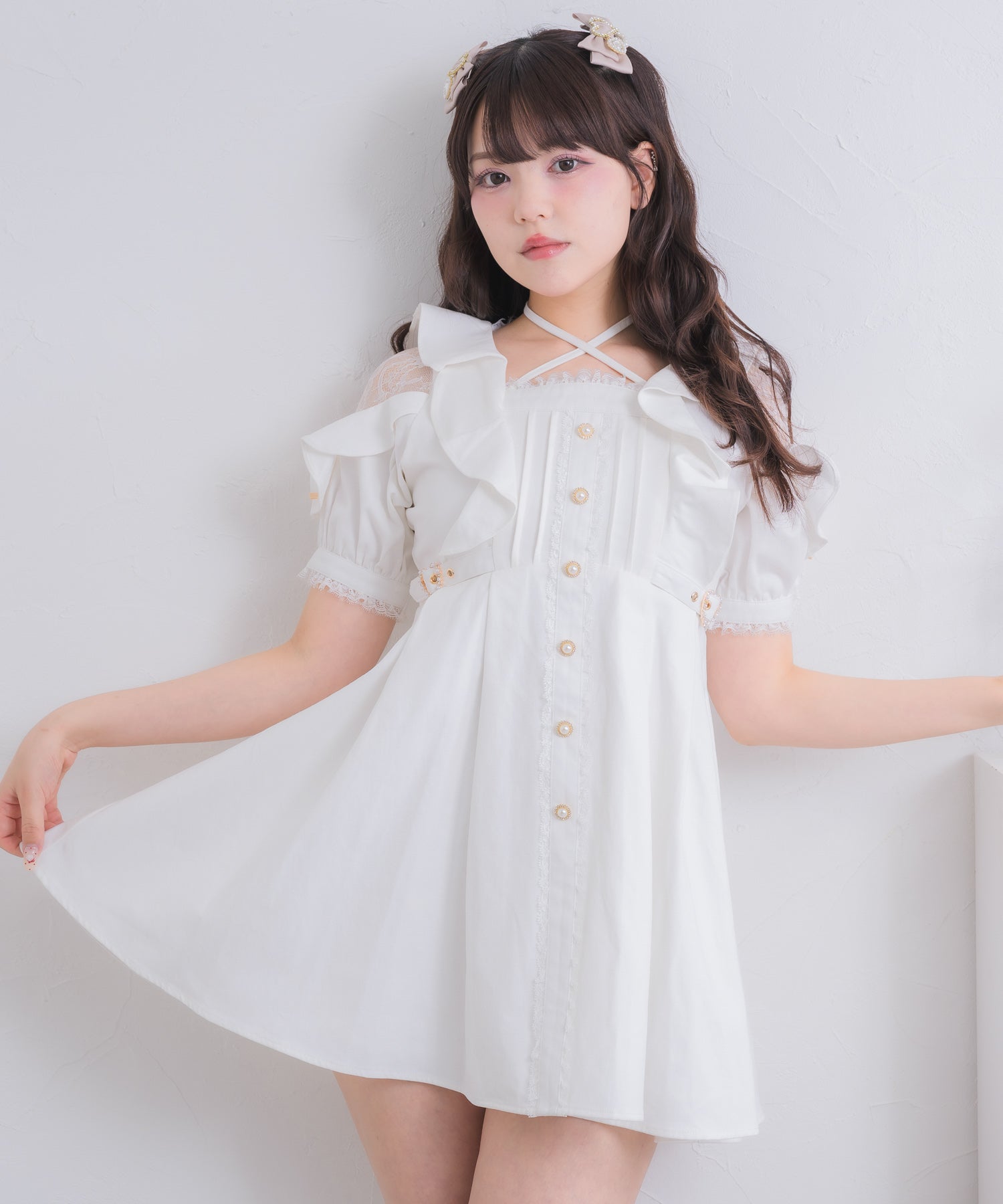 チョーカー付きデニムワンピース | Rlab store