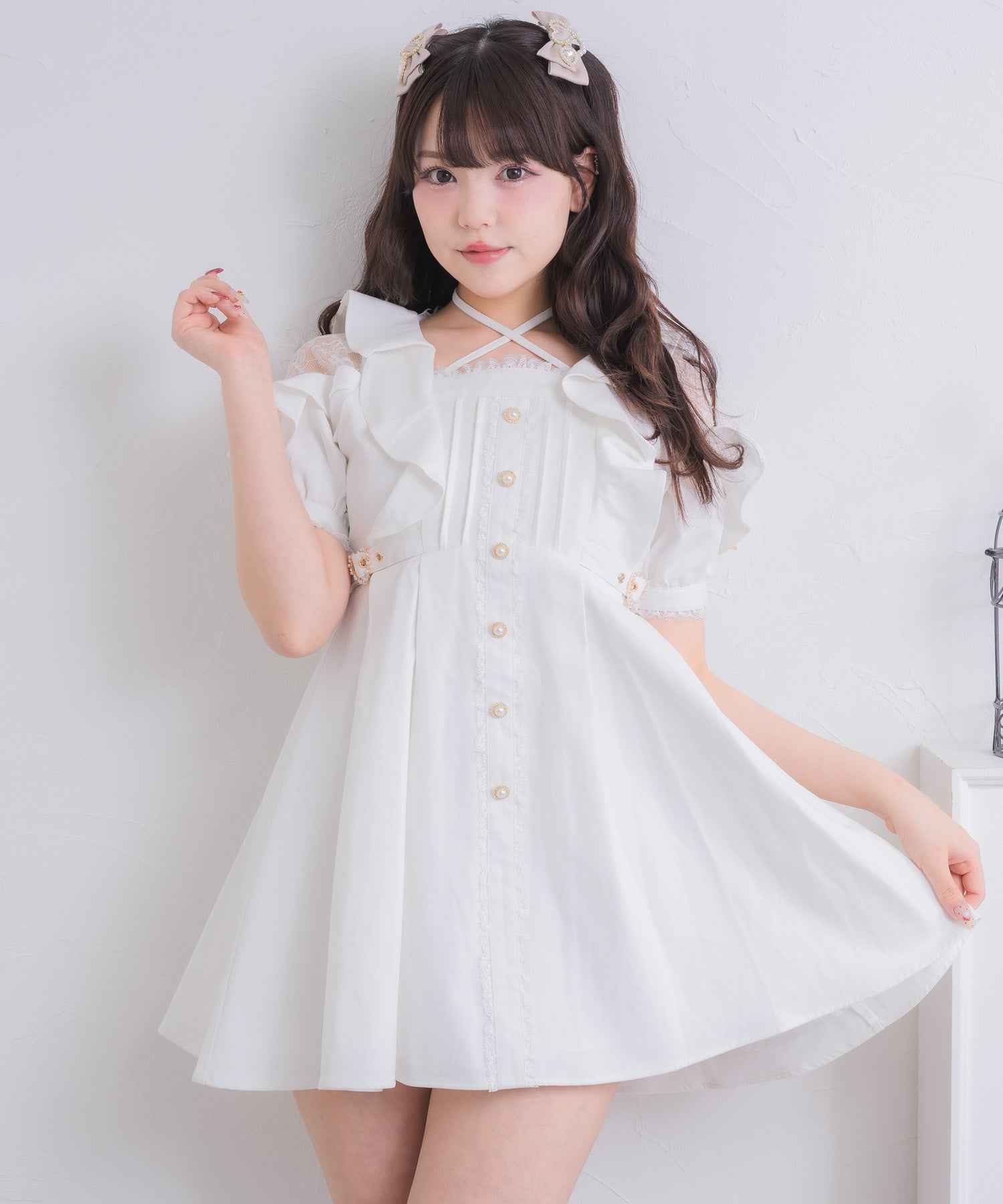 チョーカー付きデニムワンピース | Rlab store