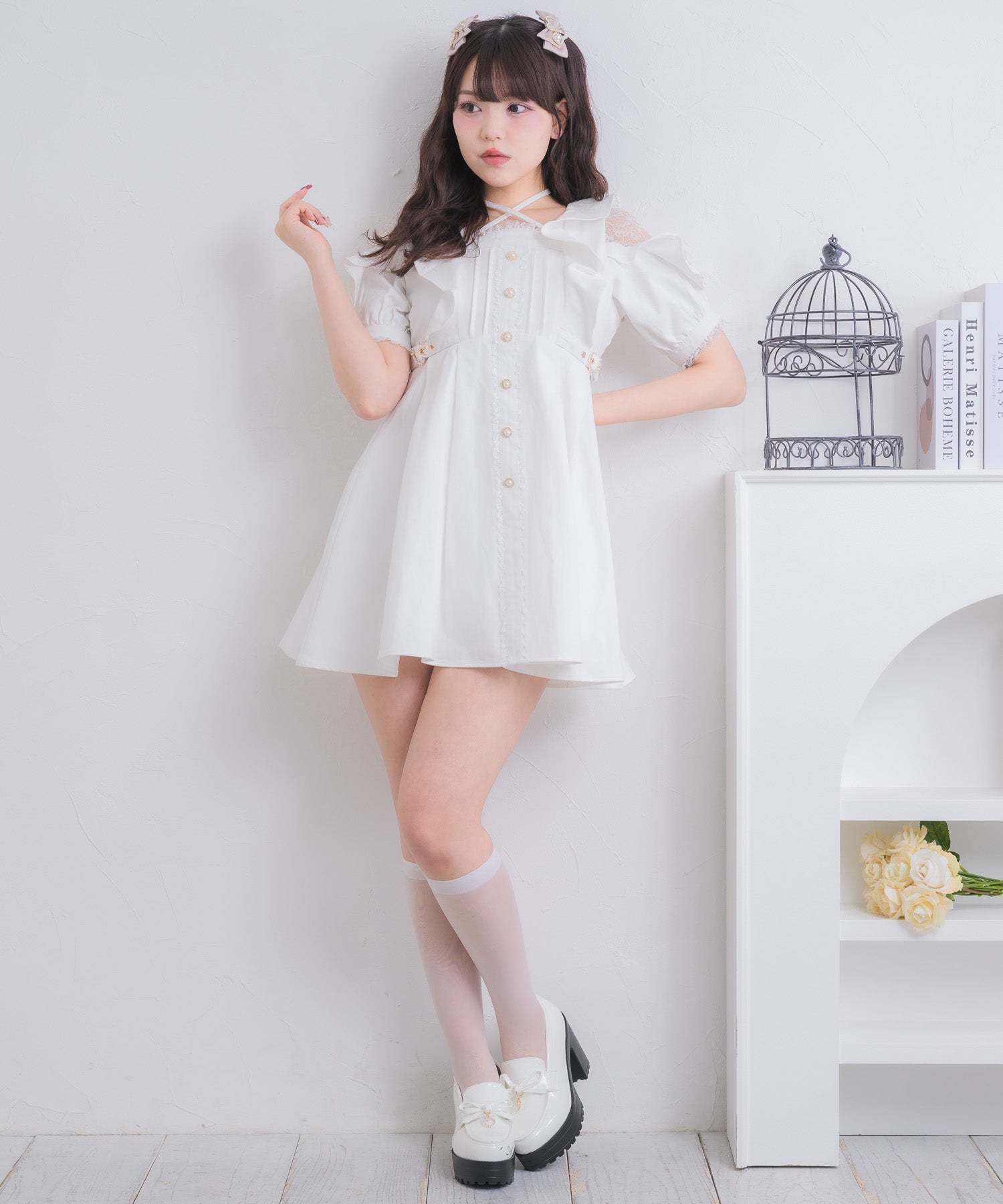 チョーカー付きデニムワンピース | Rlab store