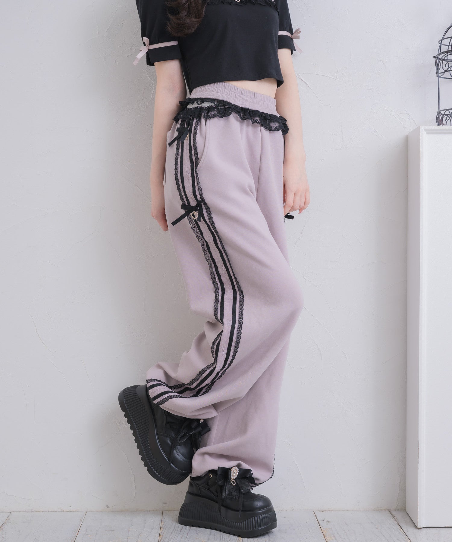 サイドレースデザインスウェットパンツ | Rlab store