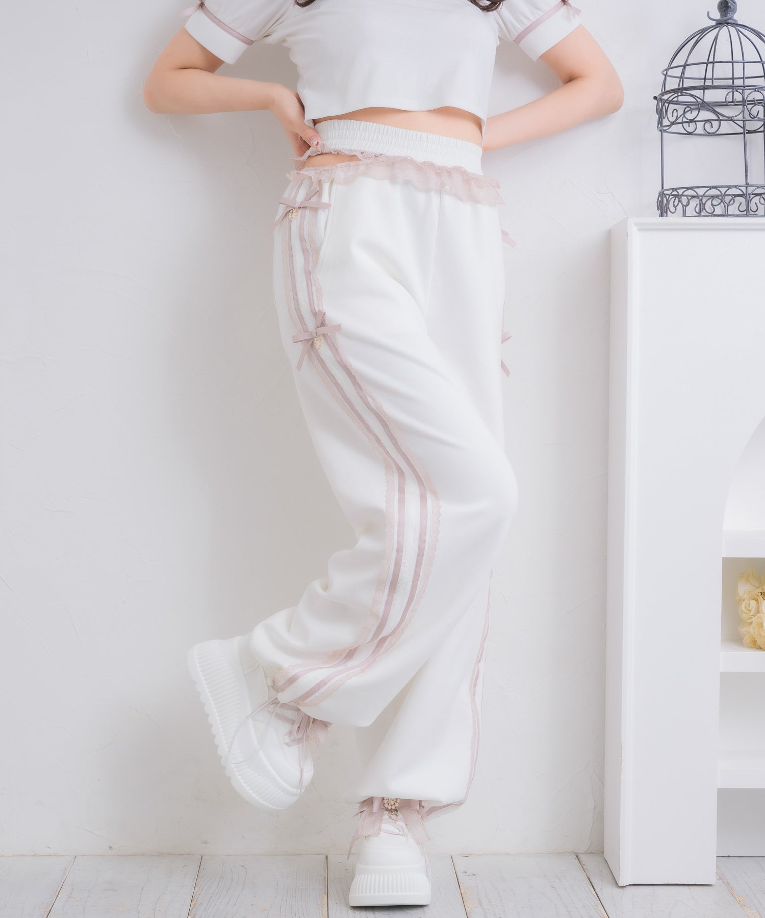 サイドレースデザインスウェットパンツ | Rlab store