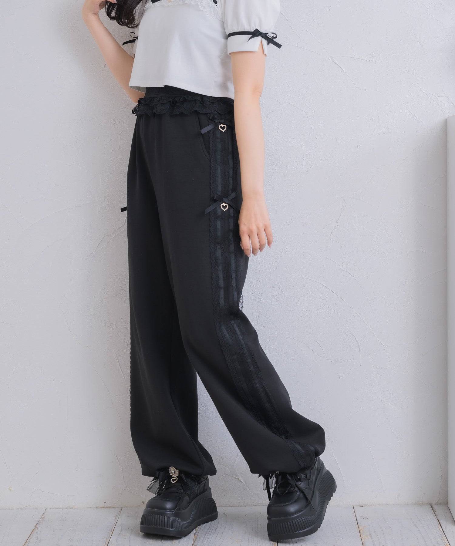 サイドレースデザインスウェットパンツ | Rlab store