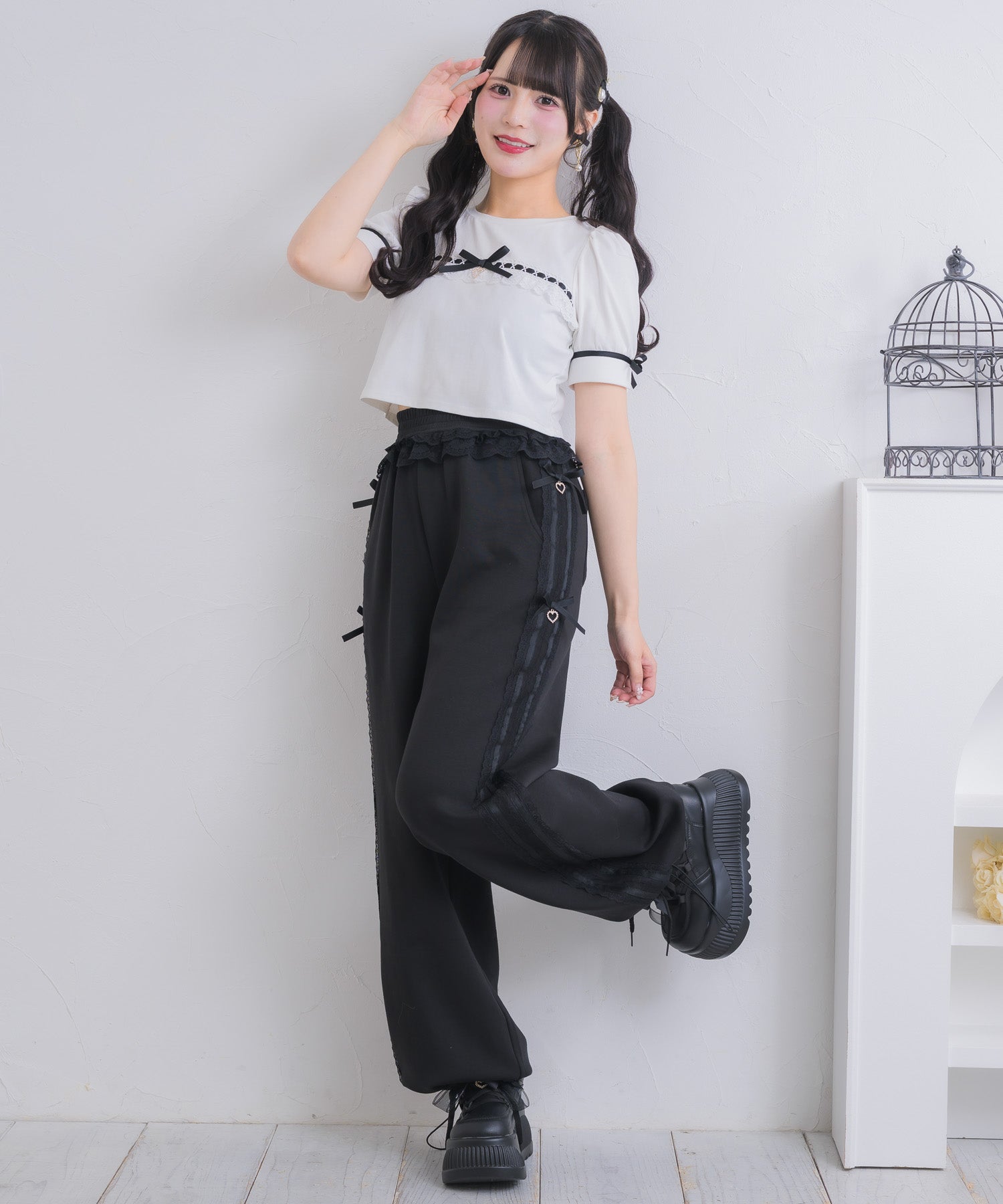サイドレースデザインスウェットパンツ | Rlab store