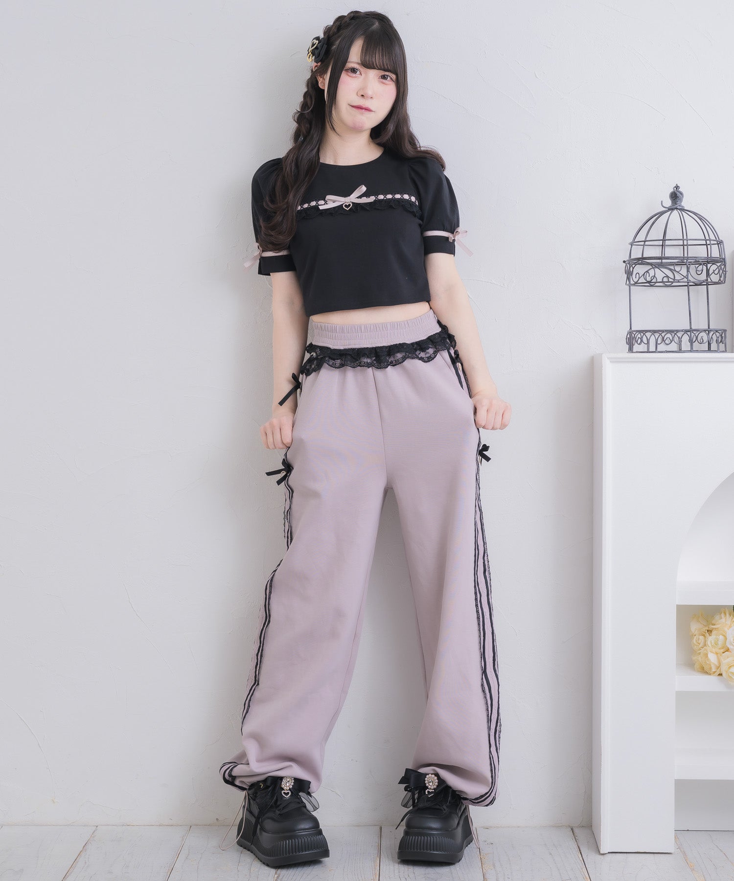 サイドレースデザインスウェットパンツ | Rlab store