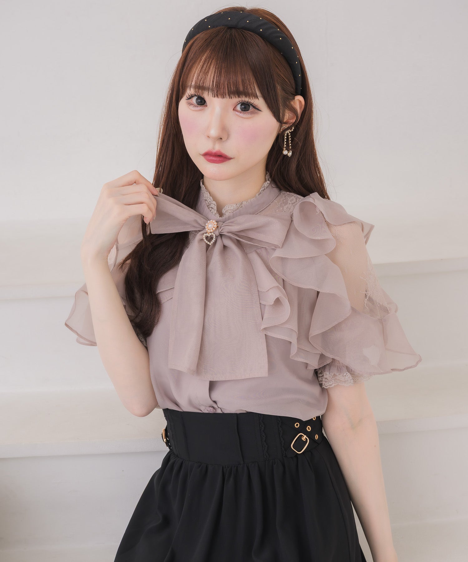 eimyistoire ラッフルパフシアーギンガムブラウス 新品】eimy istoire ラッフルパフシアーギンガムチェックブラウス
