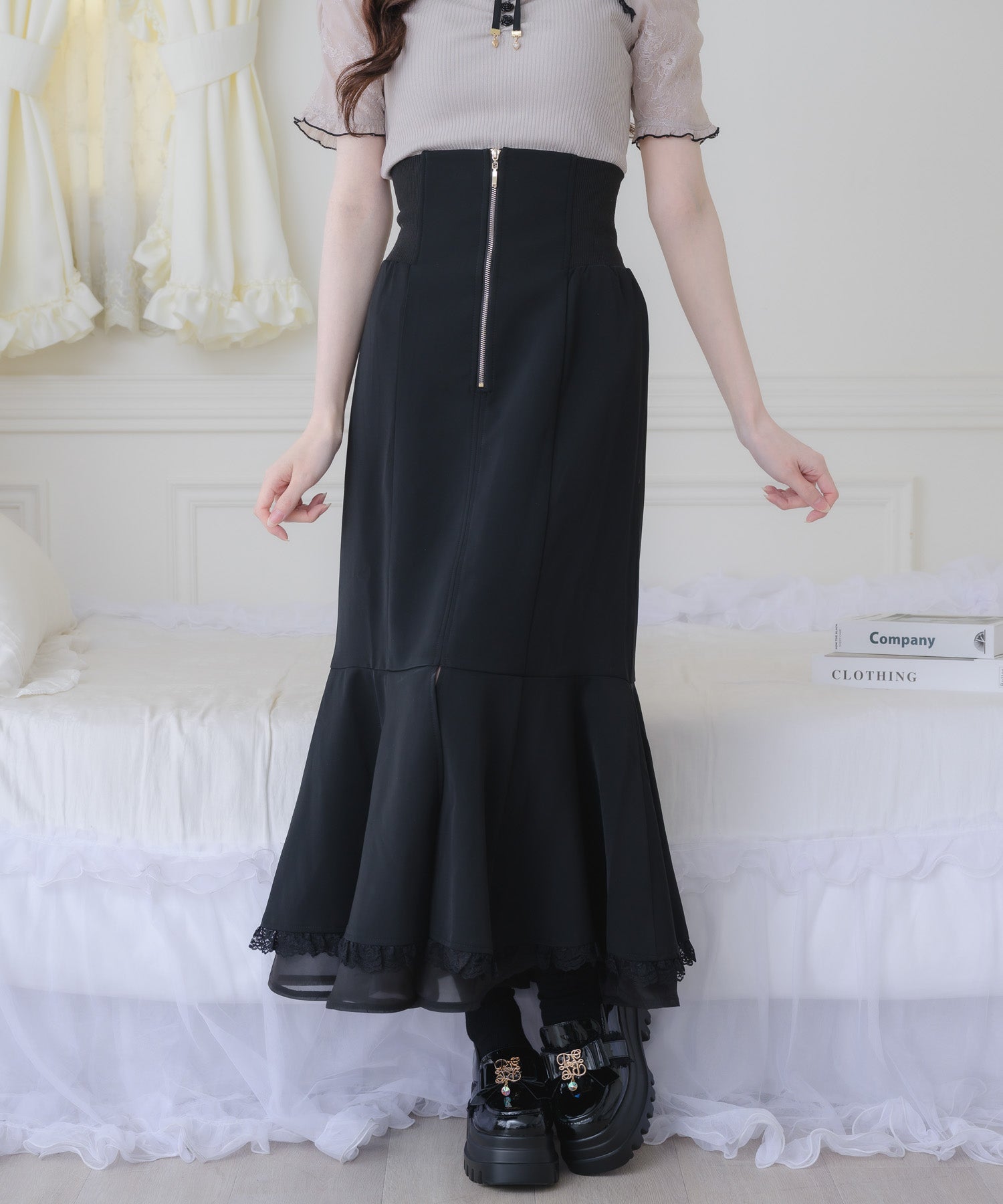 フロントジップマーメイドスカート | Rlab store