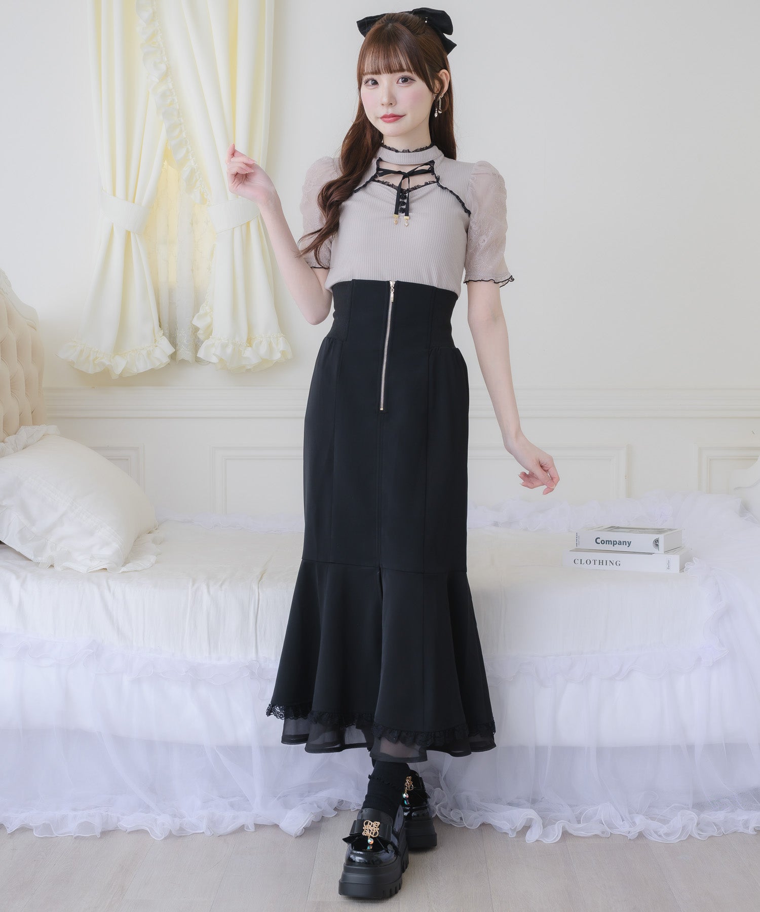 フロントジップマーメイドスカート | Rlab store