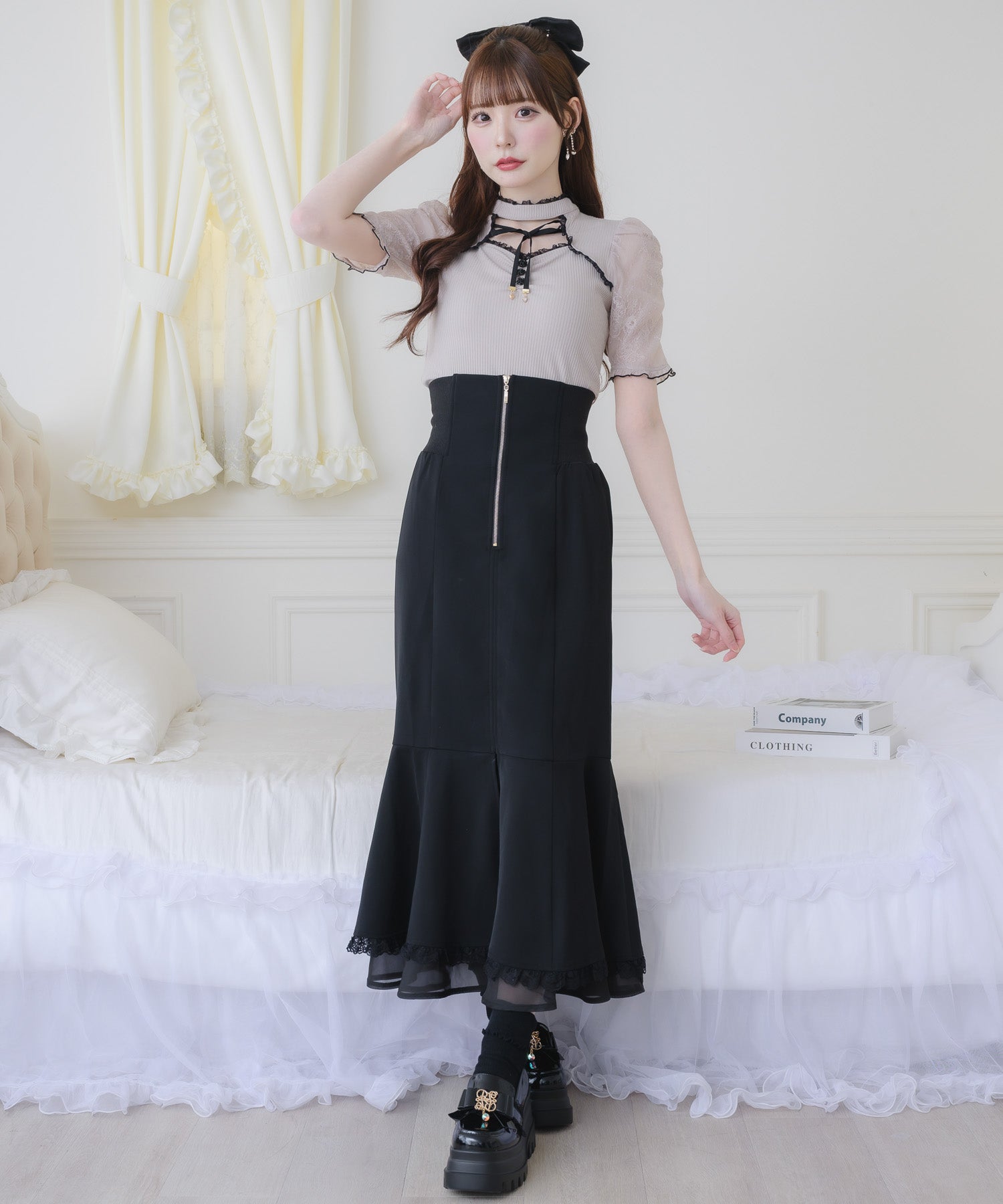 フロントジップマーメイドスカート | Rlab store