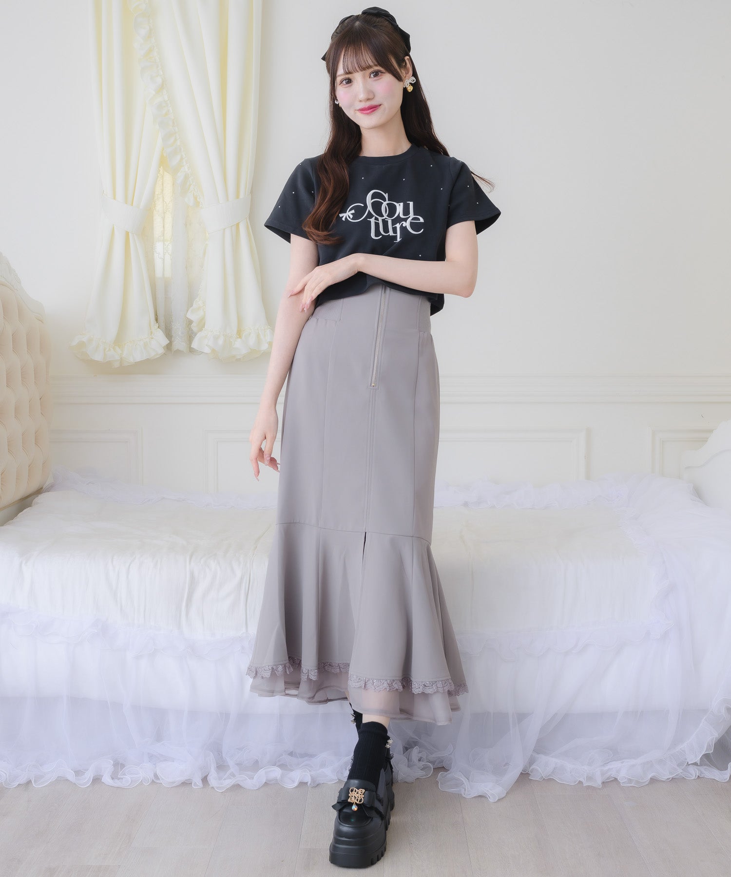 フロントジップマーメイドスカート | Rlab store