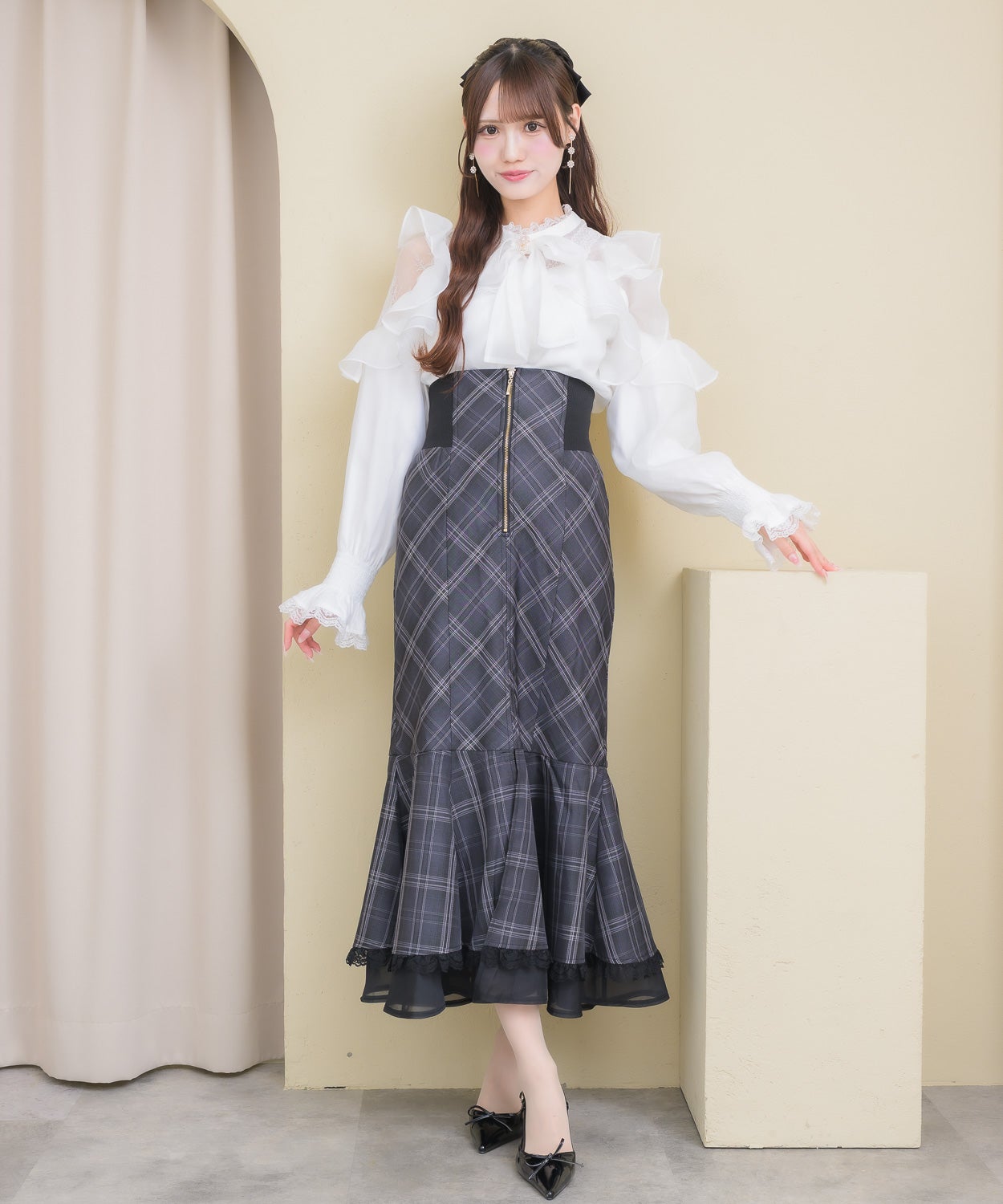 フロントジップマーメイドスカート | Rlab store