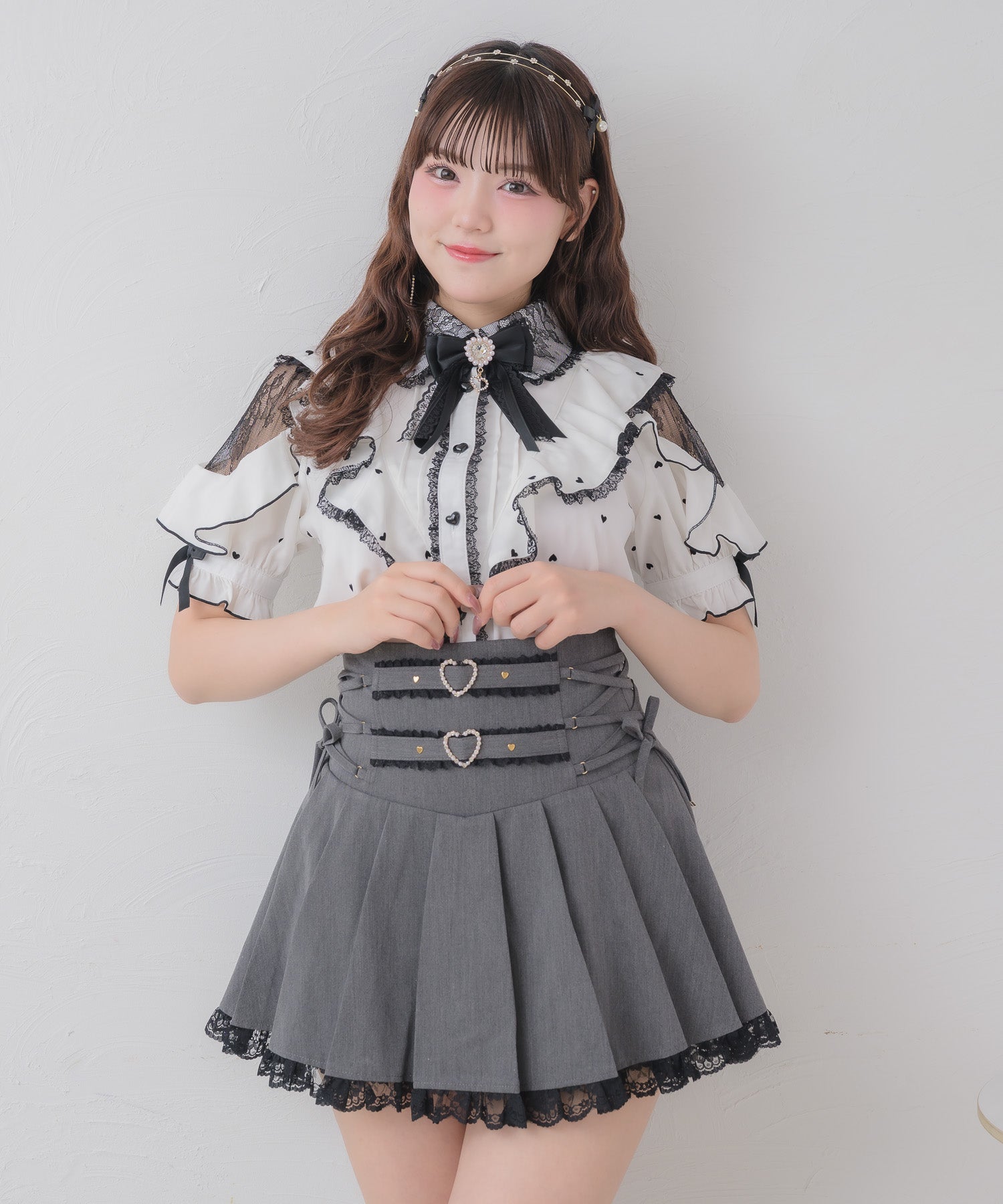 サイドレースアッププリーツスカパン | Rlab store