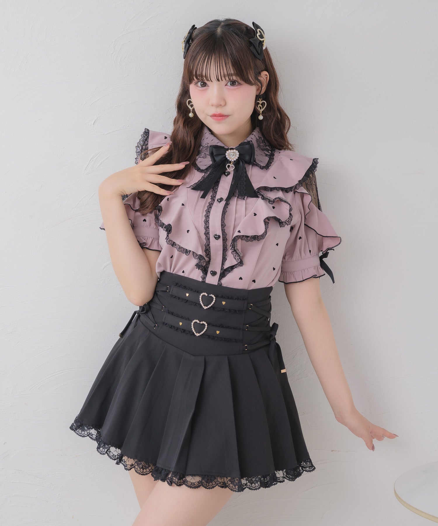 サイドレースアッププリーツスカパン | Rlab store