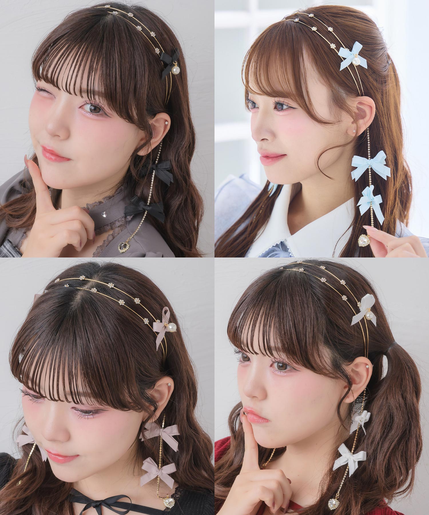 リボン付パールチェーンカチューシャ | Rlab store