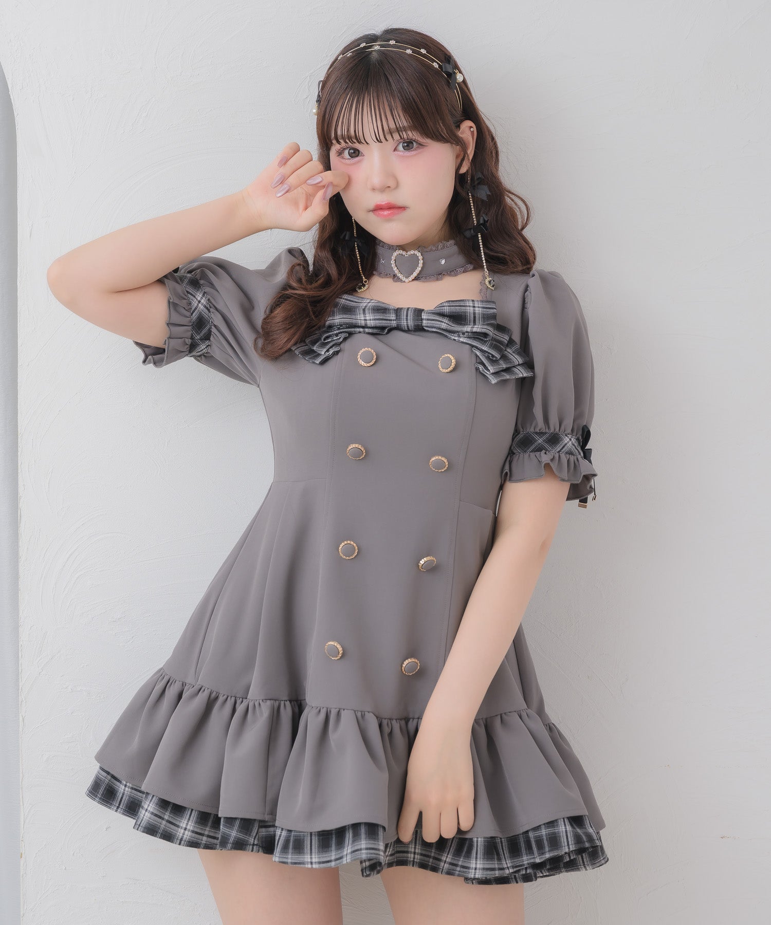 デコルテリボン裾ティアードワンピース | Rlab store