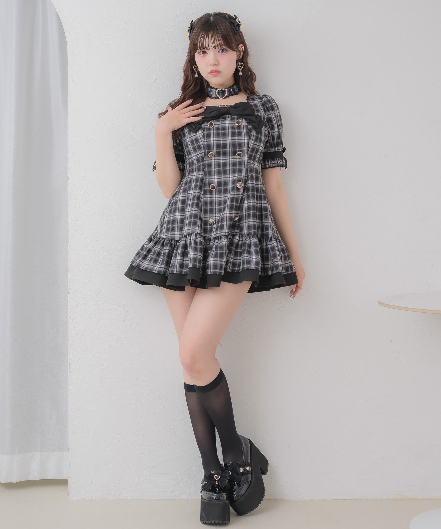 デコルテリボン裾ティアードワンピース | Rlab store