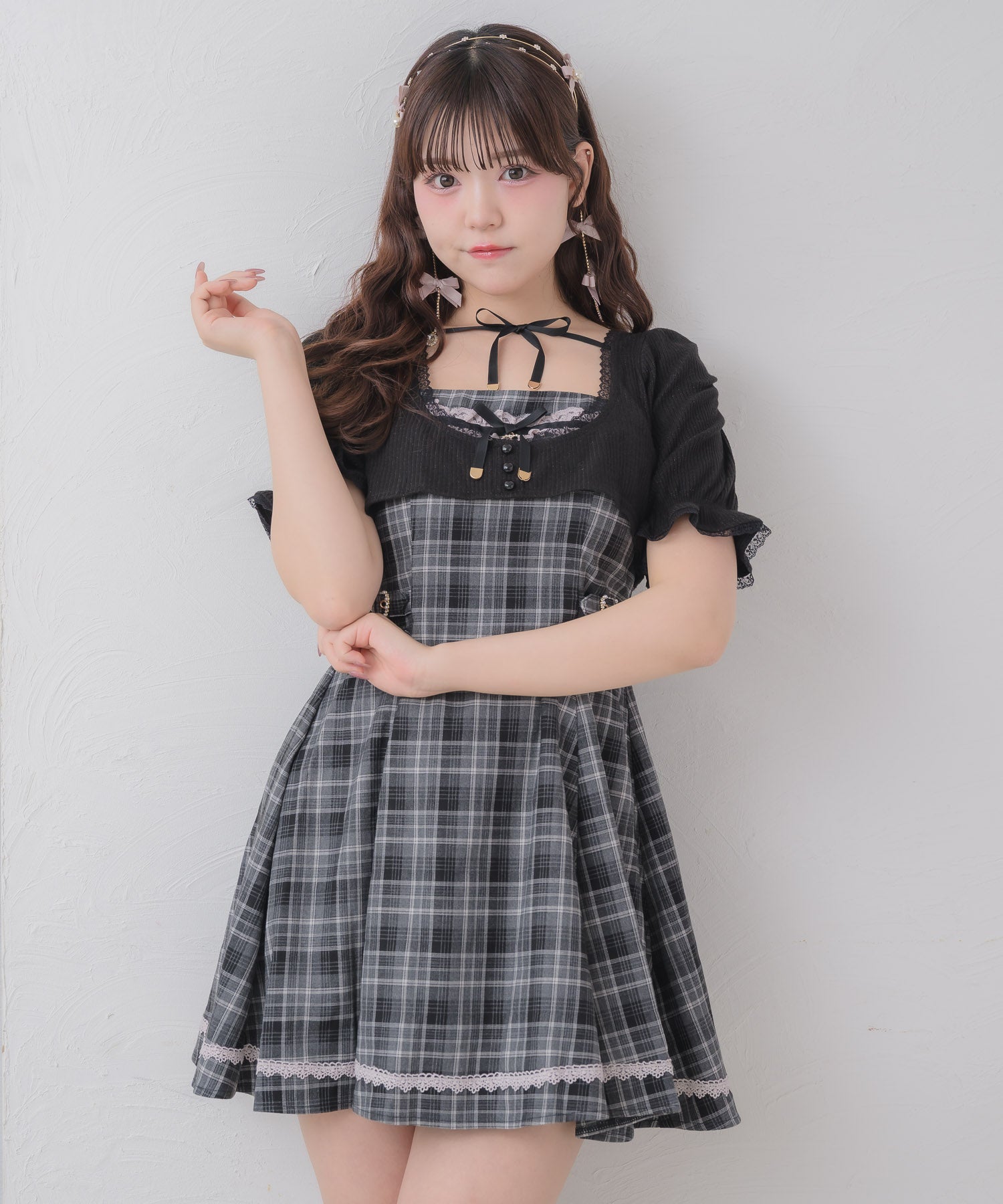 シェリエ　ハンドメイドチェックアンサンブル チェックキャミアンサンブルワンピース | Rlab store