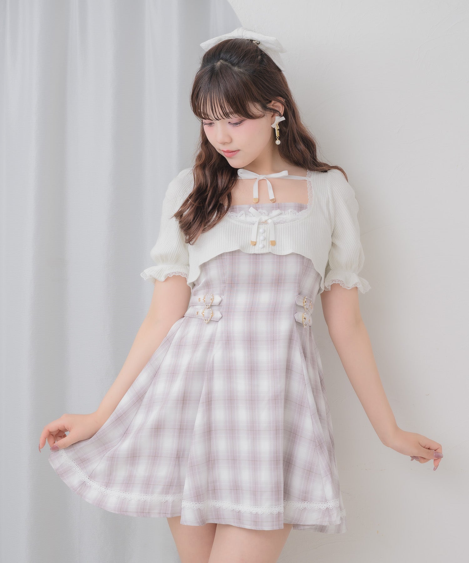テレコカーディガンキャミワンピスセット | Rlab store