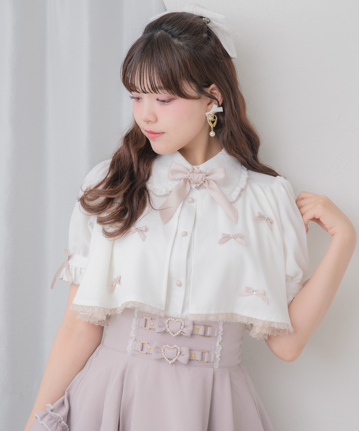 プチリボンヨークフレア半袖ブラウス | Rlab store
