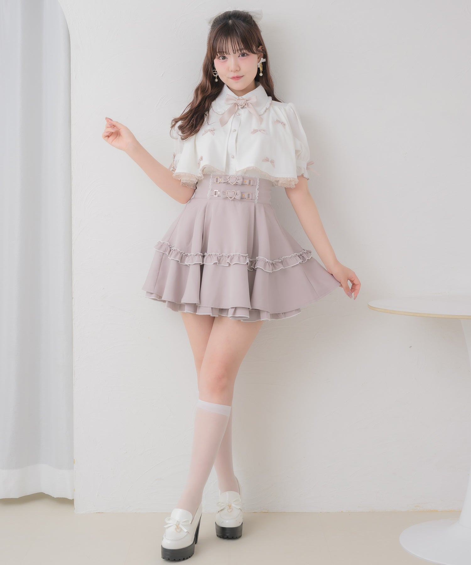 プチリボンヨークフレア半袖ブラウス | Rlab store
