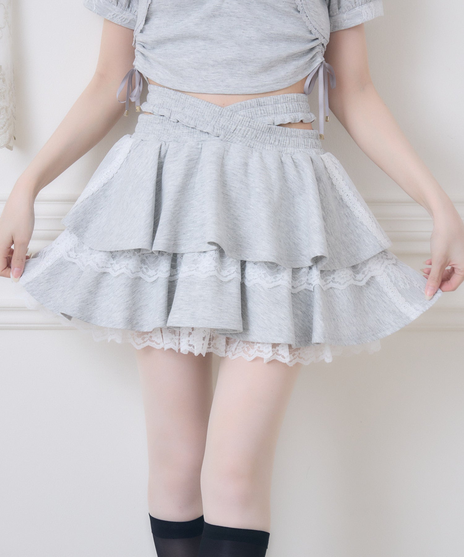 ウエストクロスラメスウェットスカパン | Rlab store