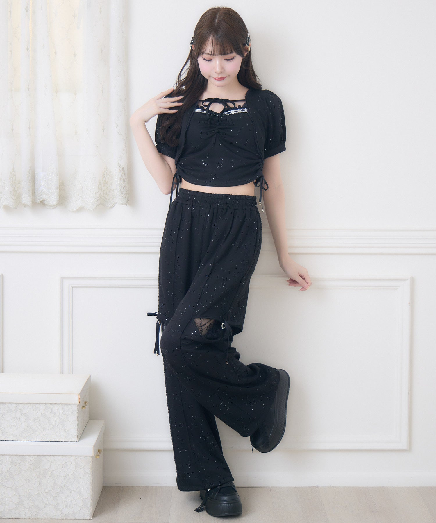 サイドレースラメスウェットパンツ | Rlab store