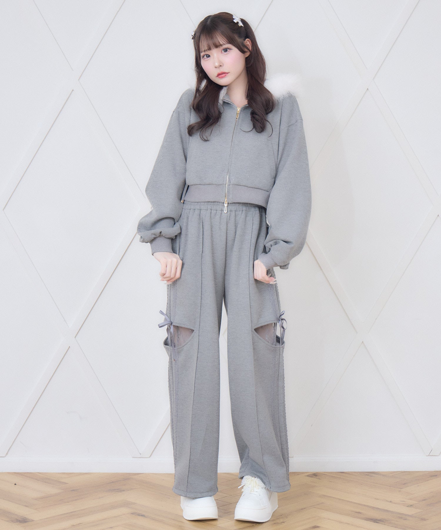サイドレースラメスウェットパンツ　ROJITA ロジータ　クチュールロジータ サイドレースラメスウェットパンツ | Rlab store
