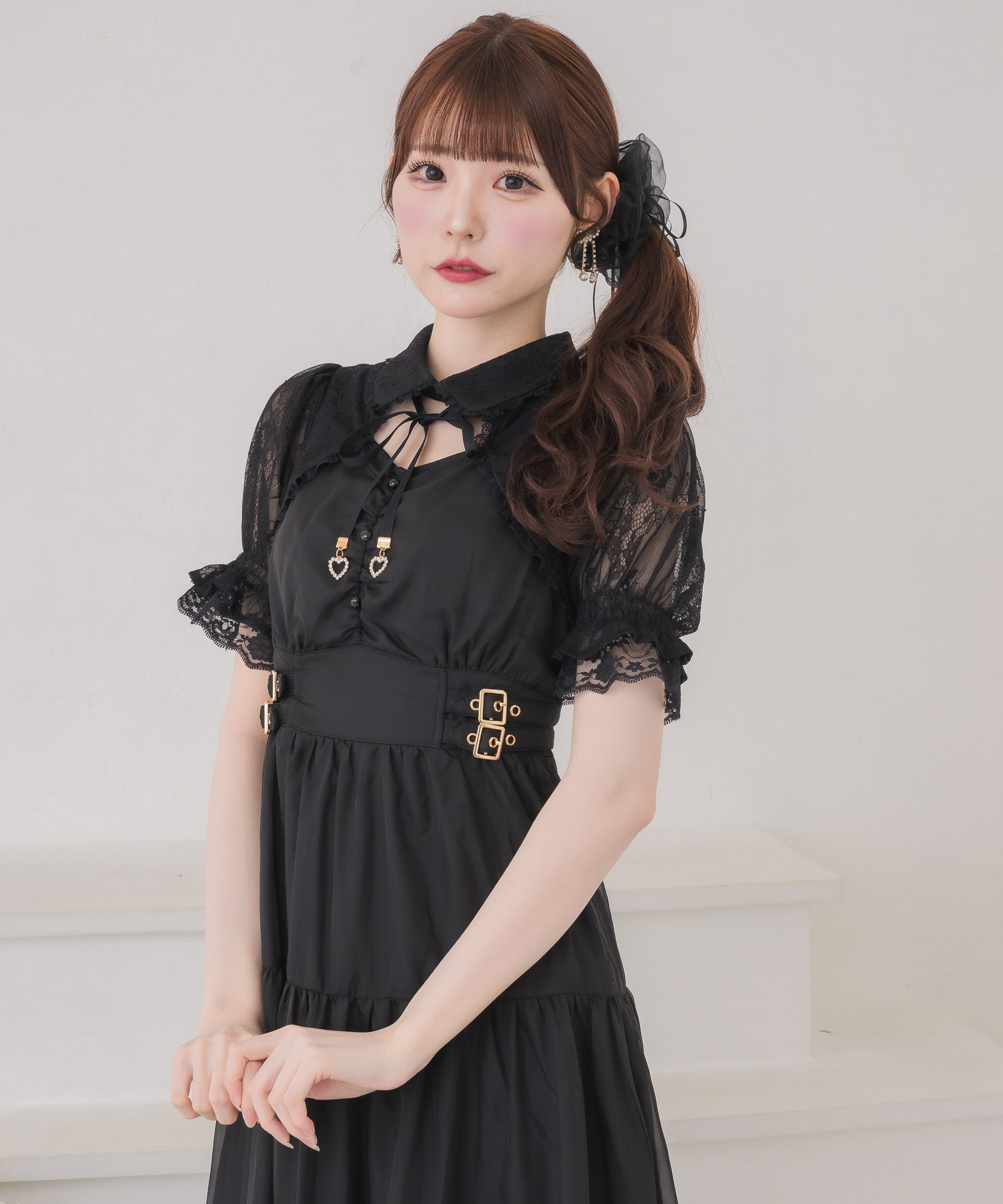 リボン付きタンクトップ（ベージュ・黒）6枚セット リボン付シアーシュシュ | Rlab store