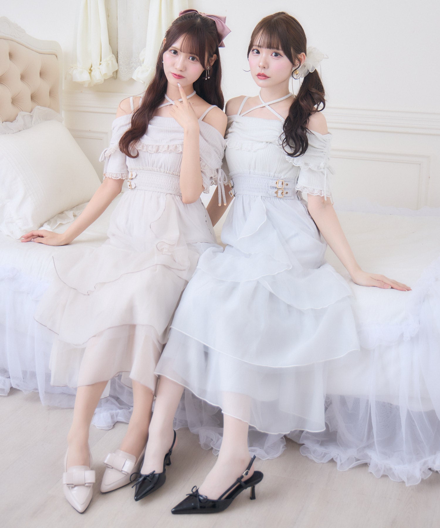 オフショルドッキングティアードワンピース | Rlab store