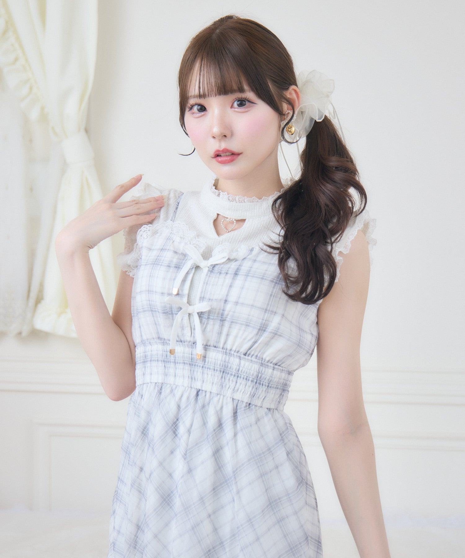 肩フリルレイヤードシアーワンピース | Rlab store