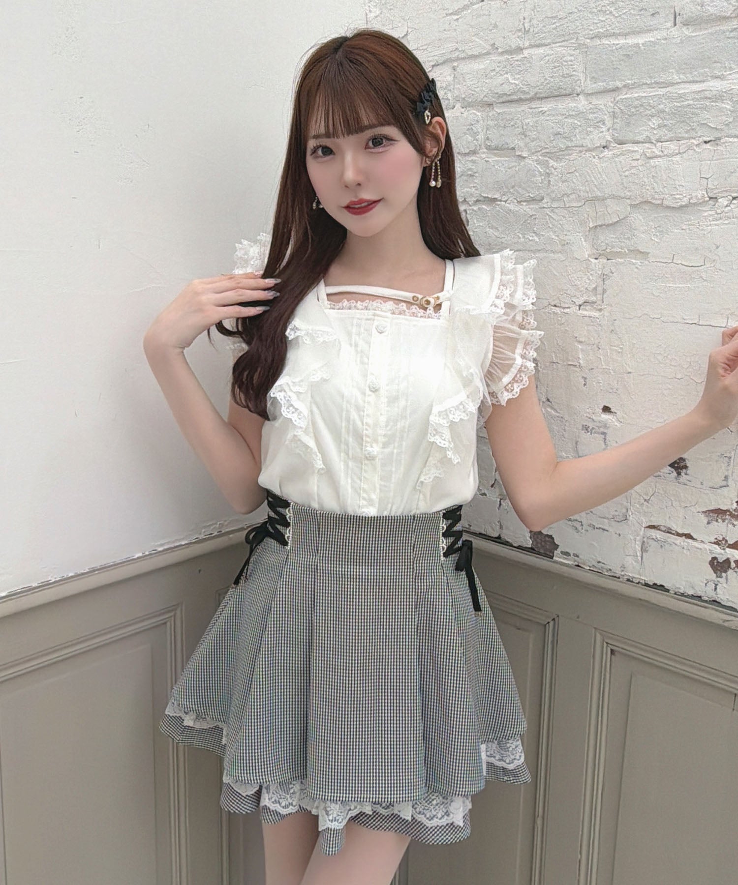 レースアップ2段ティアードスカパン | Rlab store