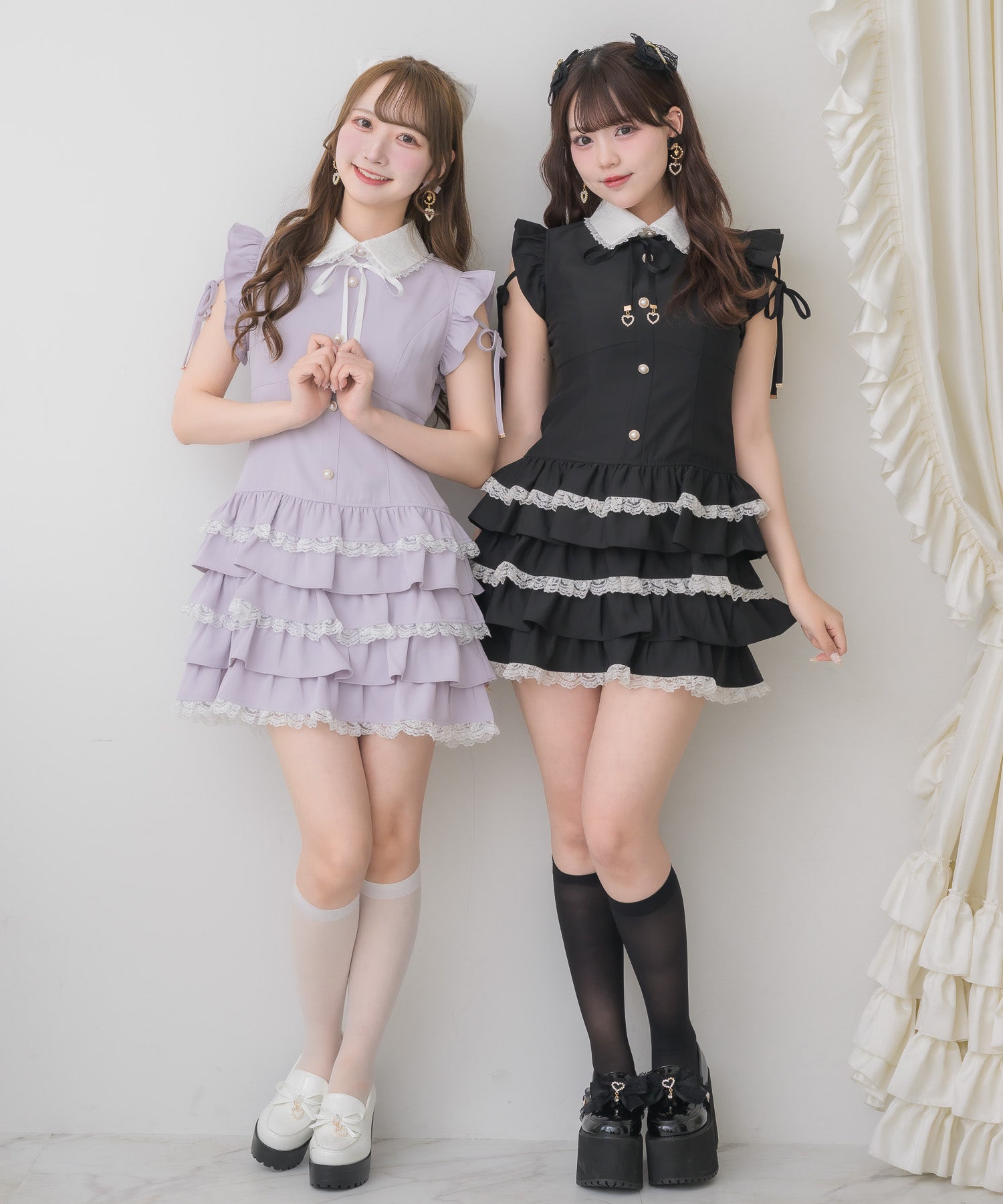 フリルスリーブティアードワンピース | Rlab store