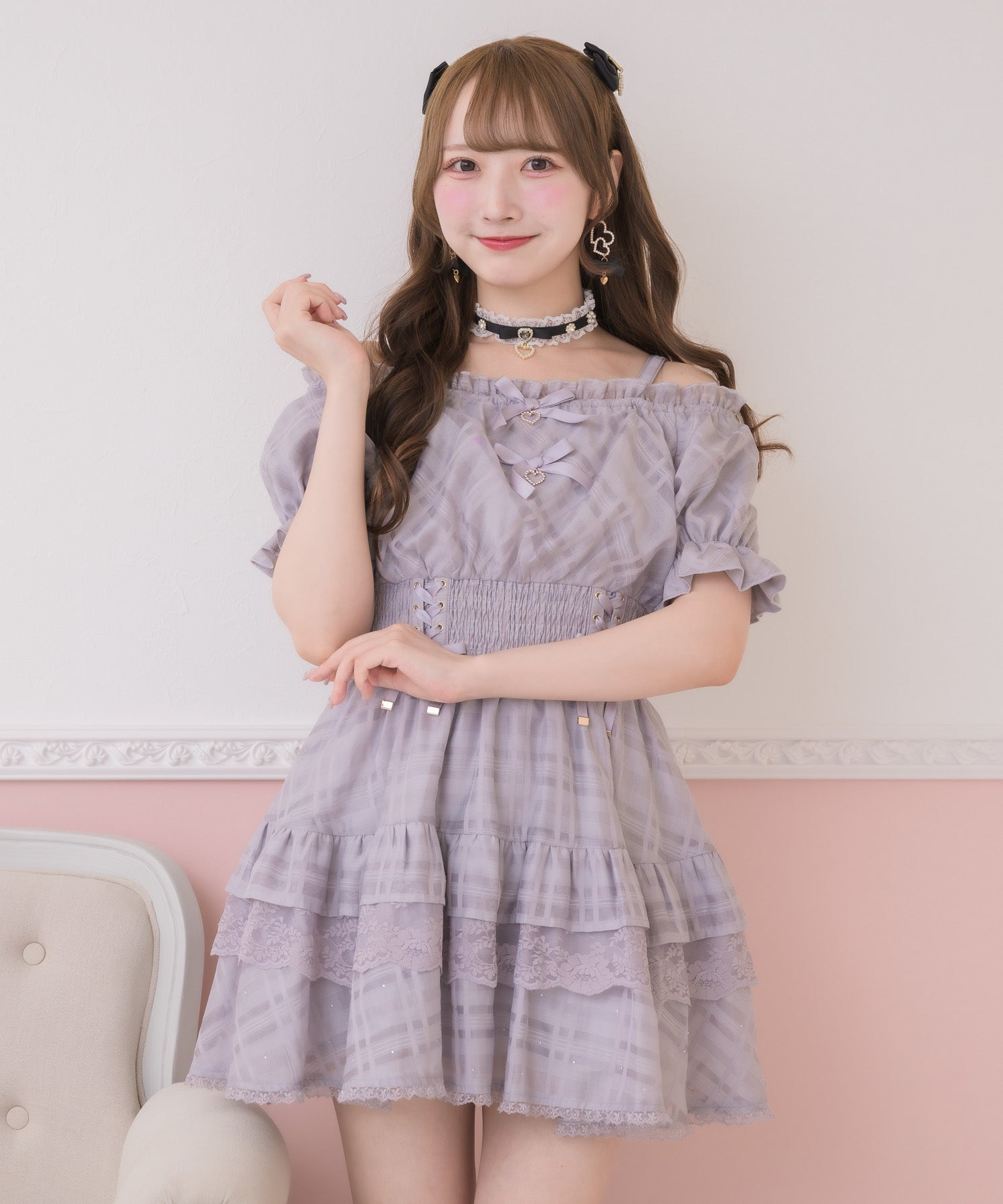 オフショルティアードワンピース | Rlab store