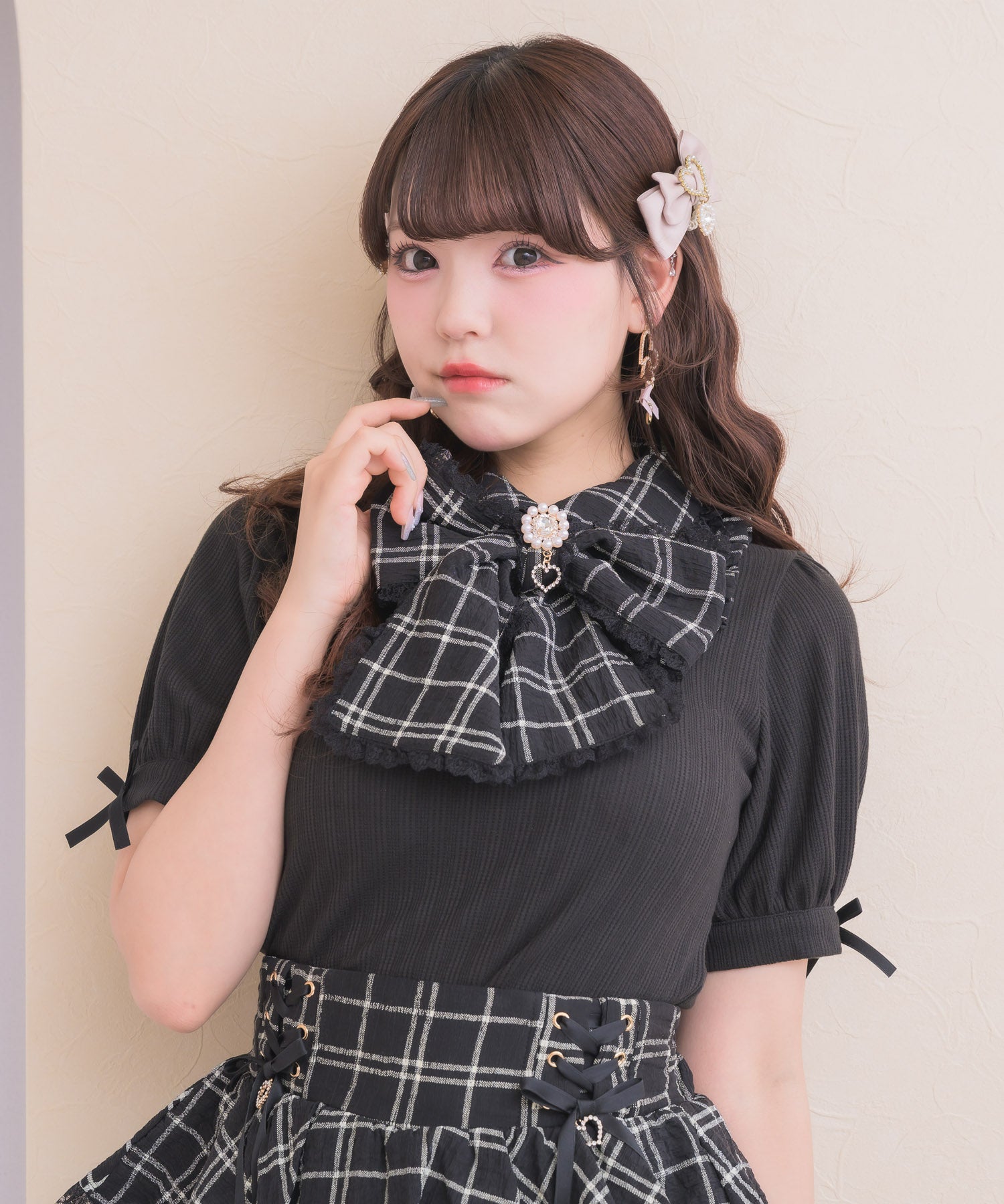 予約限定|SHOPPER PRESENT》ボウタイリボンドッキングトップス | Rlab